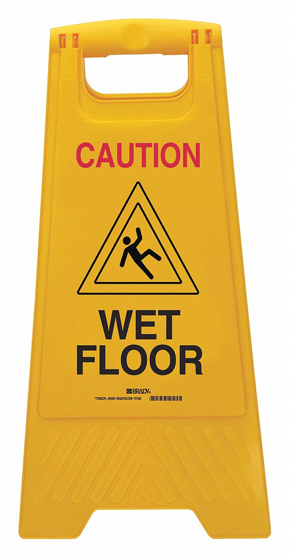 WARNING SYSTEM FLOOR STAND, PLASTIC, 24½ IN HEIGHT, YELLOW