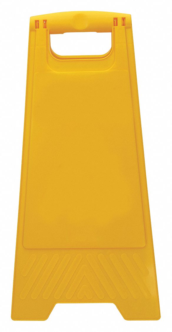 FLOOR SIGN, PLASTIC, 12 IN WIDTH, 24½ IN HEIGHT, YELLOW, FREE-STANDING FLOOR