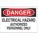 DANGER SIGN, POLYESTER, ADHESIVE MOUNT, NOT RETROREFLECTIVE, 0.01 IN THICK, RECTANGLE, WHITE, 10 X 7 IN