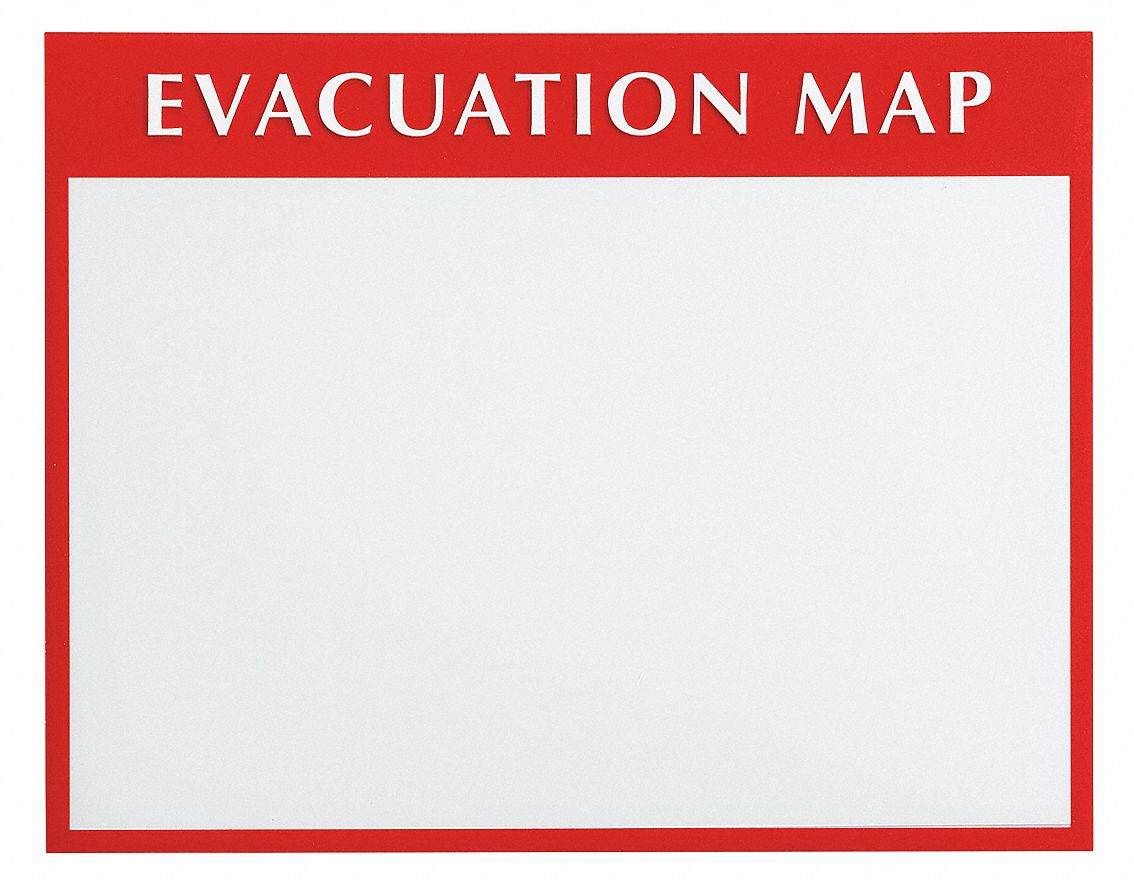 Evacuation Map Holder Red White 13.5 H
