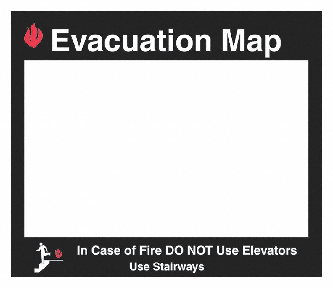 EVACUATION MAP HOLDER,GLOW,11 X 11-1/2