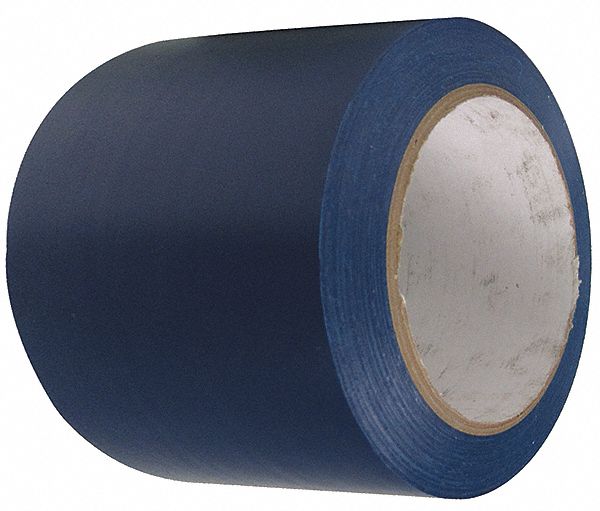 Floor Marking Tape: Gen Purpose, Solid, Blue, 3 in x 108 ft, 4 mil Tape Thick, Approved Vendor