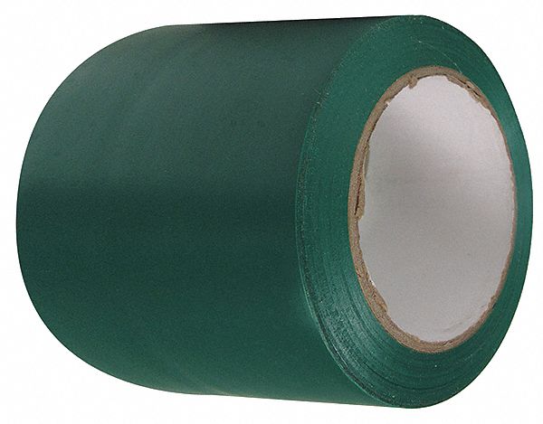 Floor Marking Tape: Gen Purpose, Solid, Green, 3 in x 108 ft, 4 mil Tape Thick, Approved Vendor