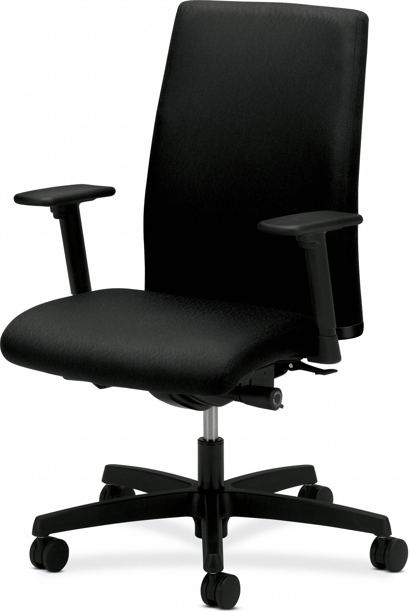 HON Desk Chair, Desk Chair, Black, Fabric, 17 in to 22 in Nominal Seat