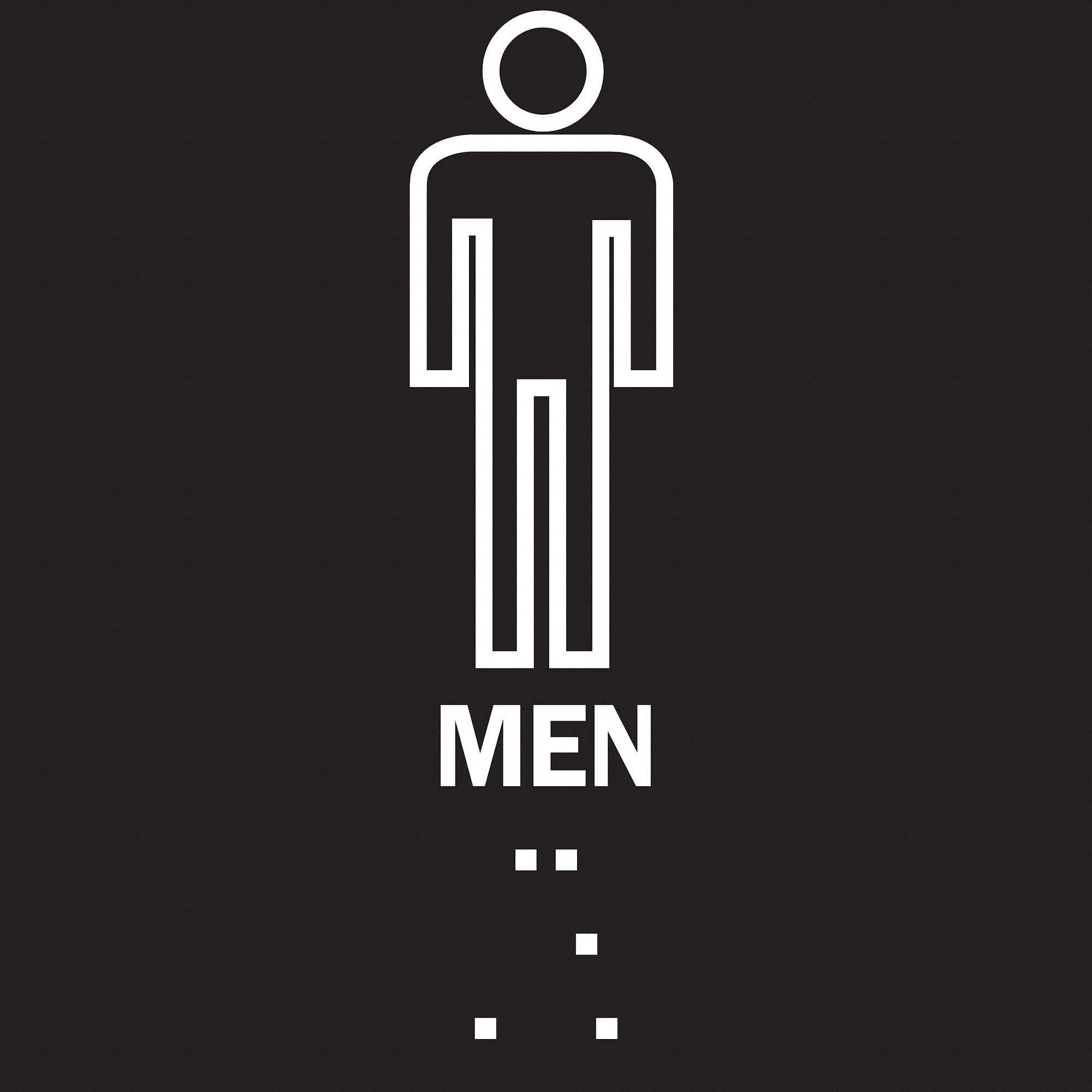 SIGN MEN PLASTIC BRAILLE 8X8