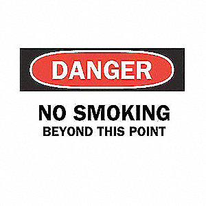 SIGN NO SMOKING BEYOND THIS POINT