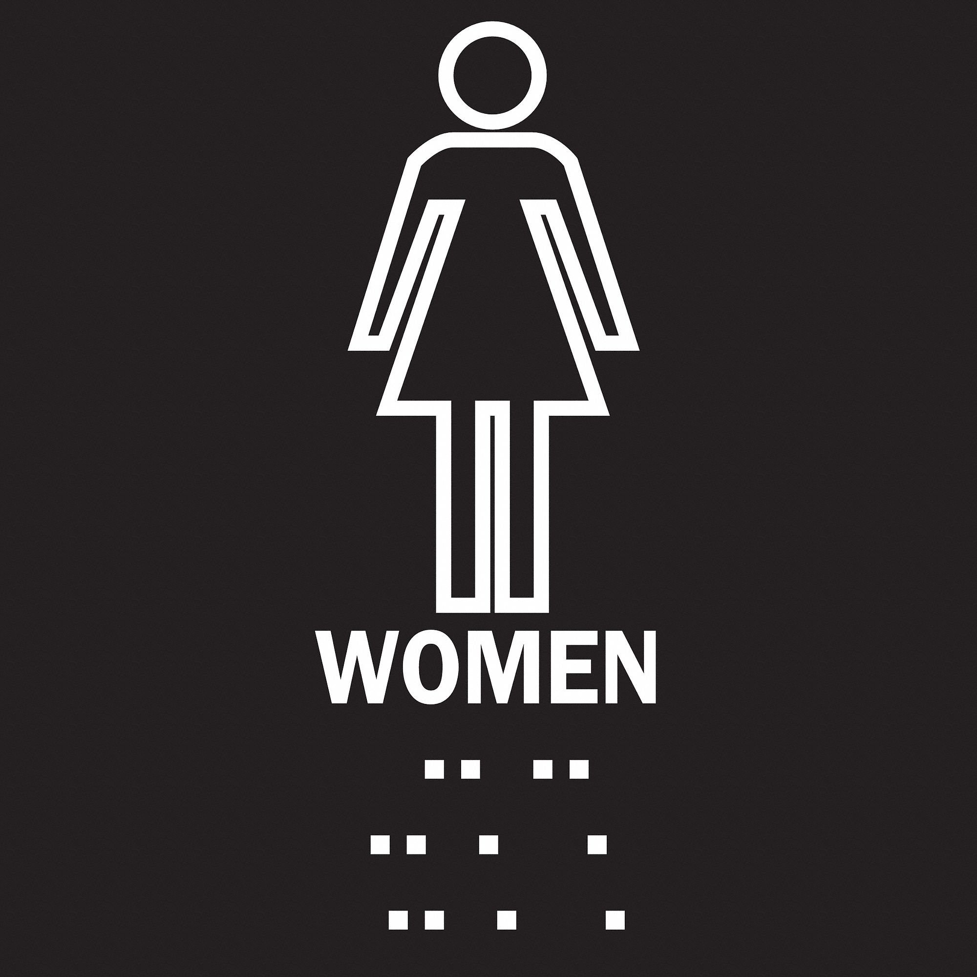 SIGN WOMEN PLASTIC BRAILLE 8X8