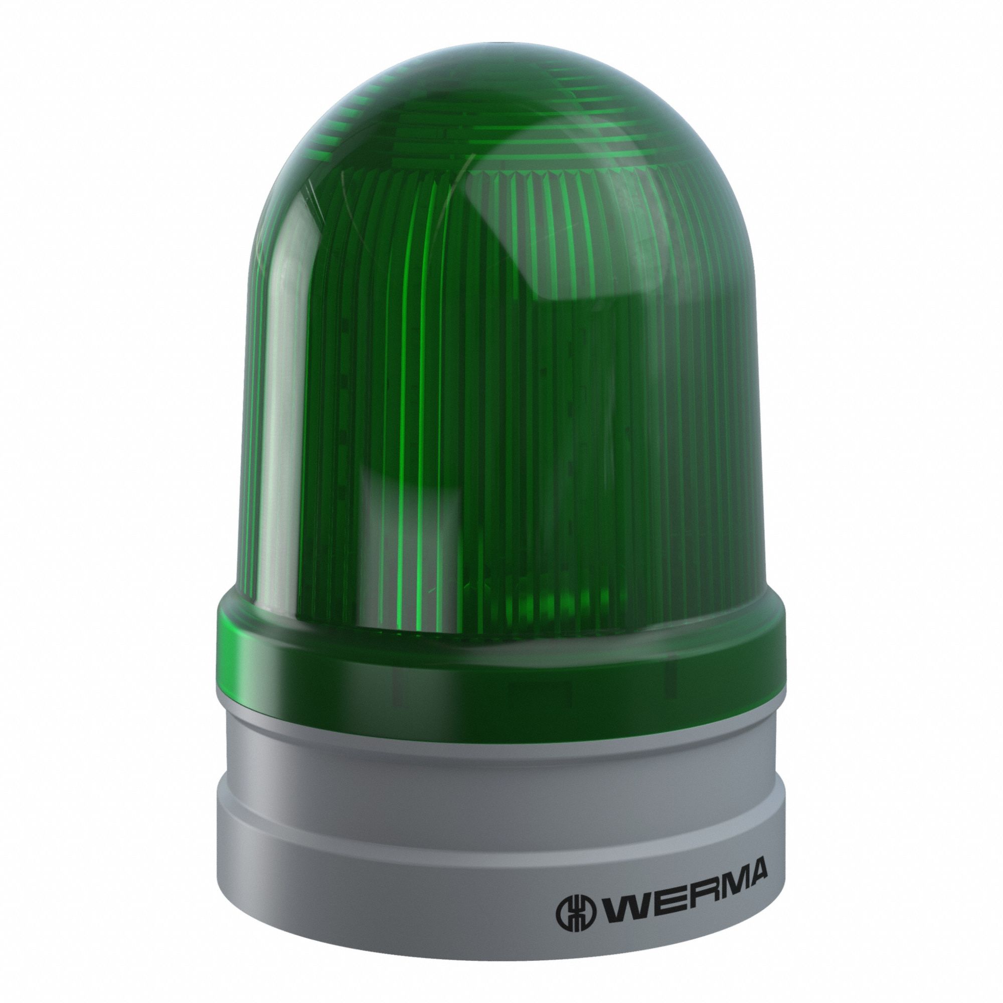 Beacon Light: Green, LED, 115 to 230V AC, 4 23/32 in Overall Dia, 6 13/16 in Overall Ht