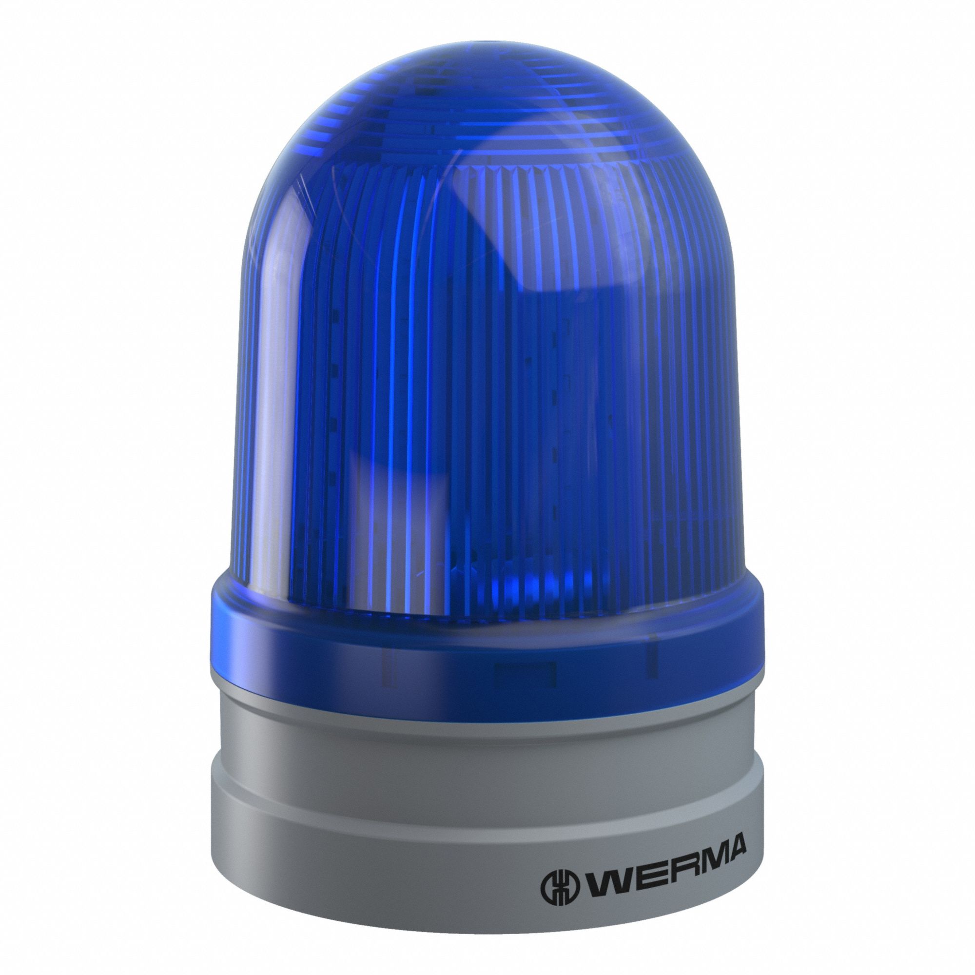Beacon Light: Blue, LED, 115 to 230V AC, 4 23/32 in Overall Dia, 6 13/16 in Overall Ht