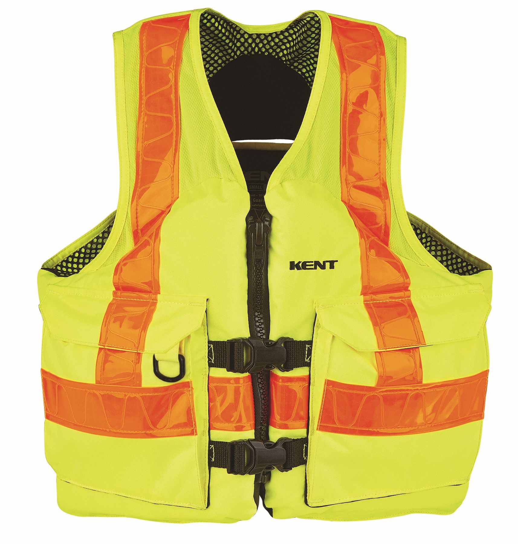 Life Jacket: Fluorescent Yellow, Level 70, Type III, 15 1/2 lb Buoyancy, Reflective, 4XL