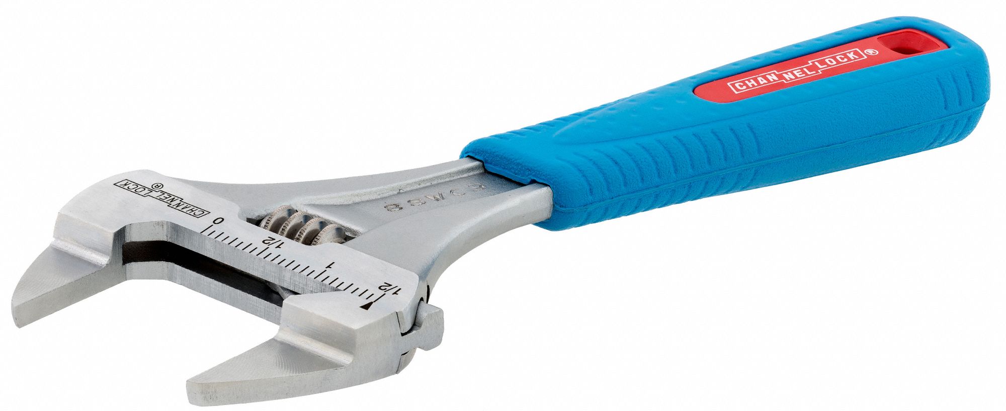 CHANNELLOCK Adjustable Wrench, Chrome, 8 in, Jaw Capacity 1 1/2 in