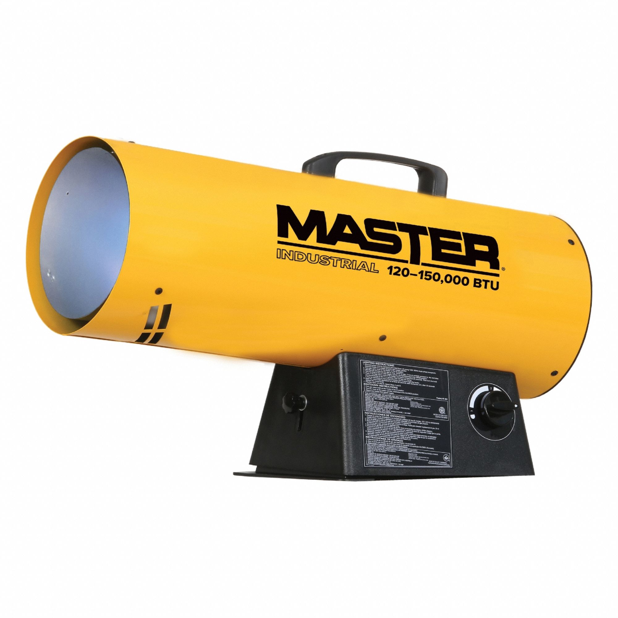 PORTABLE GAS TORPEDO HEATER, 150,000 BTUH HEATING CAPACITY OUTPUT, 3,800 SQ FT HEATING AREA