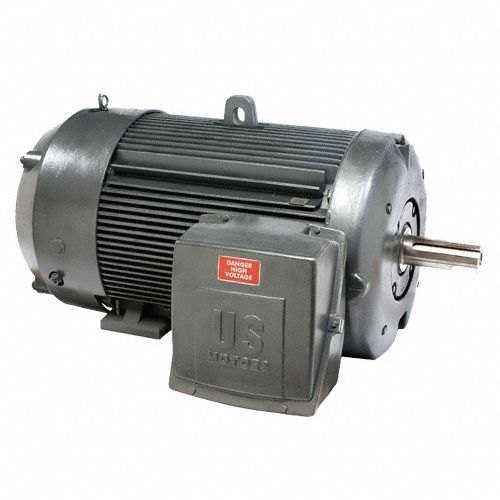 U.S. MOTORS General Purpose Motor: Rigid Base Mount, Totally Enclosed Fan Cooled, 200 hp, 1,185 RPM (MPN C200S3WB). Key specifications — Brand: U.S. MOTORS; Nameplate Voltage @ 60 Hz: 2,300/4,000V AC; Full Load Current @ 60 Hz: 47.0/27.0 A; Nameplate RPM @ 60 Hz: 1,185 RPM; Motor Enclosure: TEFC.