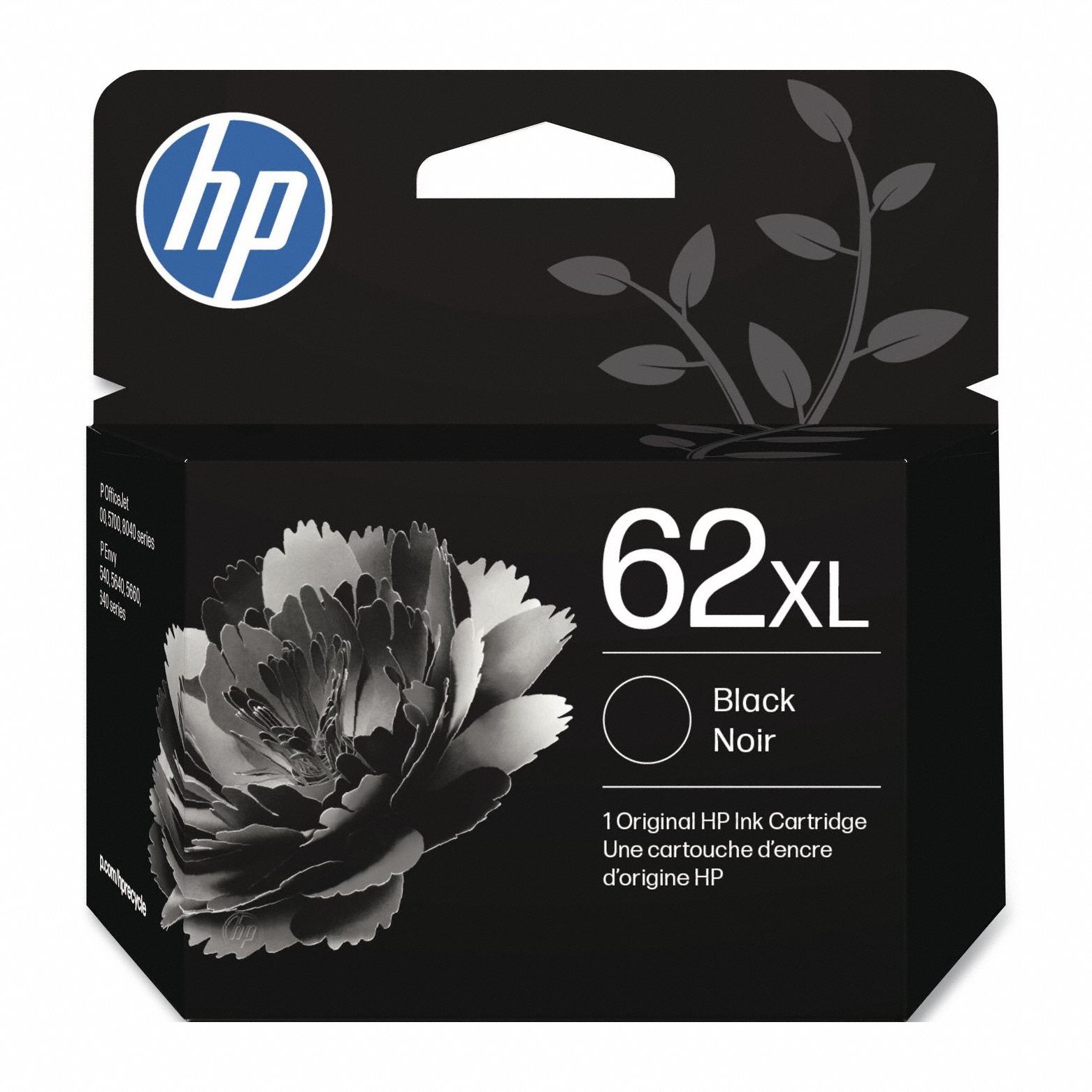 High Yield Ink Cartridge: 62XL, Black, Black