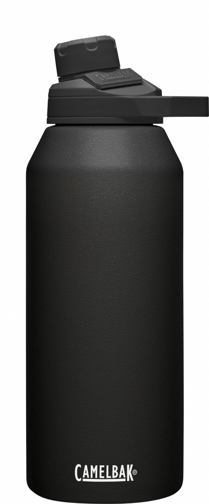 Water Bottle: 40 oz Capacity, Black, Stainless Steel, BPA-Free, 11 in Overall Ht, Bottle