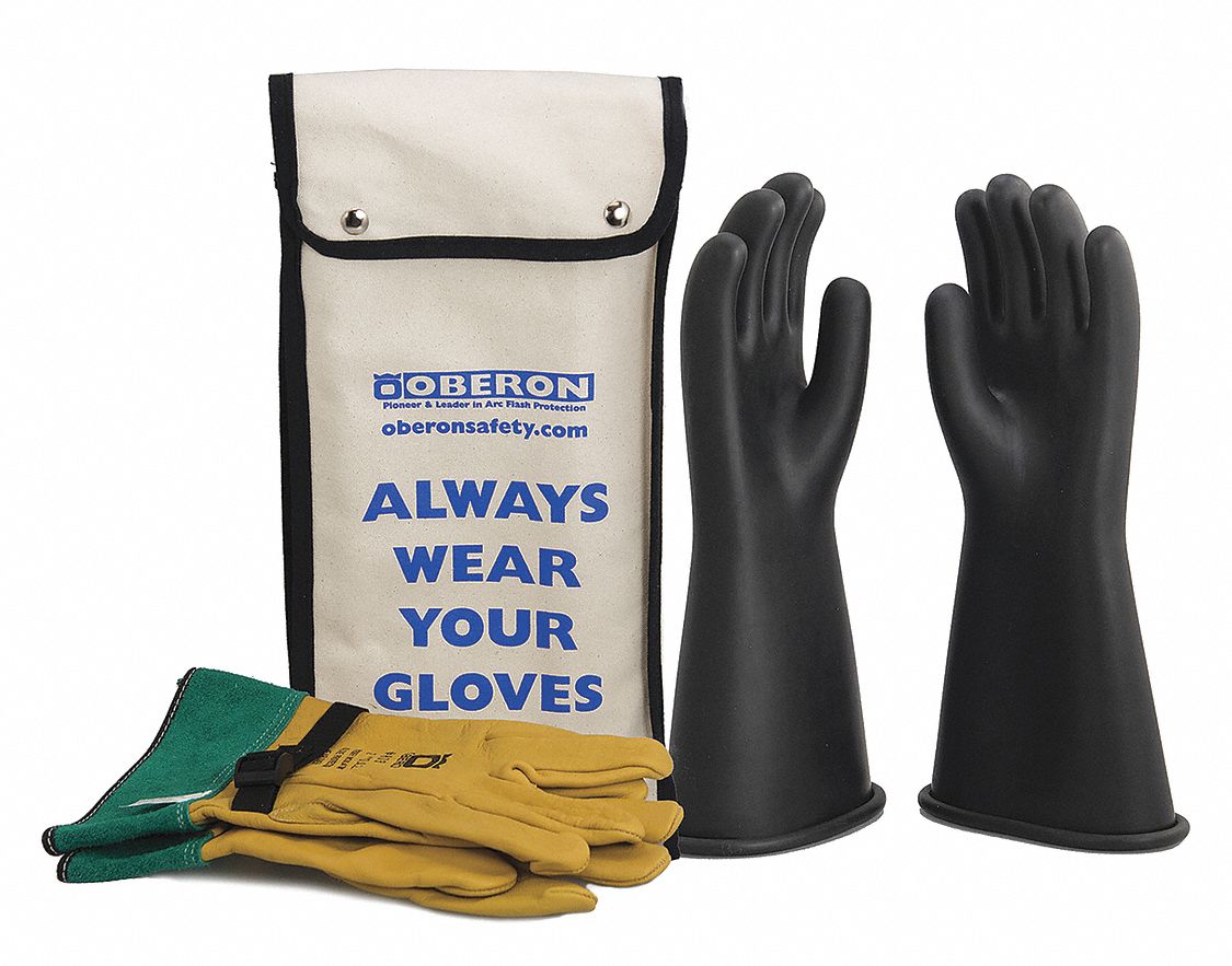 ELECTRICAL GLOVE KIT, ROLLED CUFF, CLASS 1 (7500VAC), 9