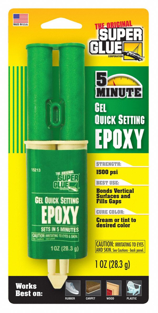 SUPER GLUE Epoxy Adhesive, Syringe, 11 Mix Ratio 1FBH115213 Grainger