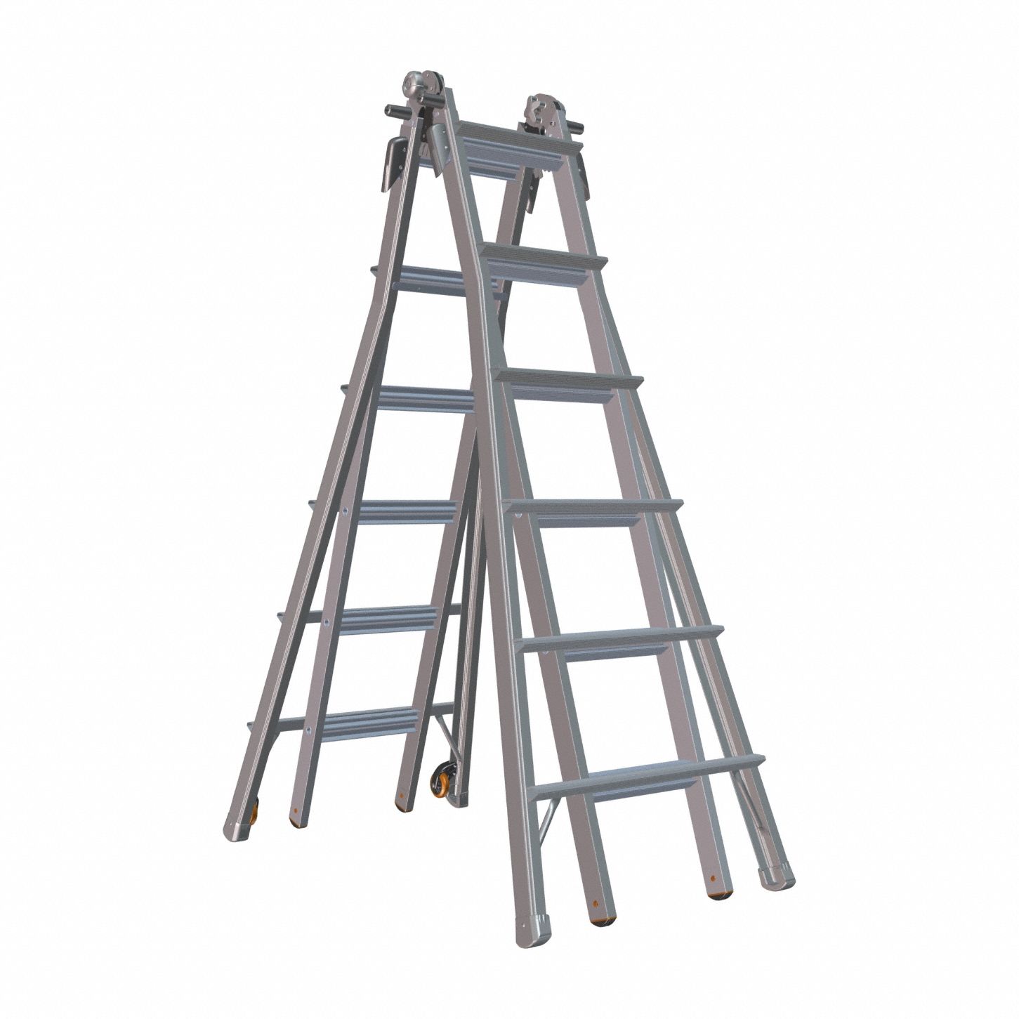 Combination Ladder: 6 Configurations, Aluminum, 300 lb Load Capacity, 52 lb Wt