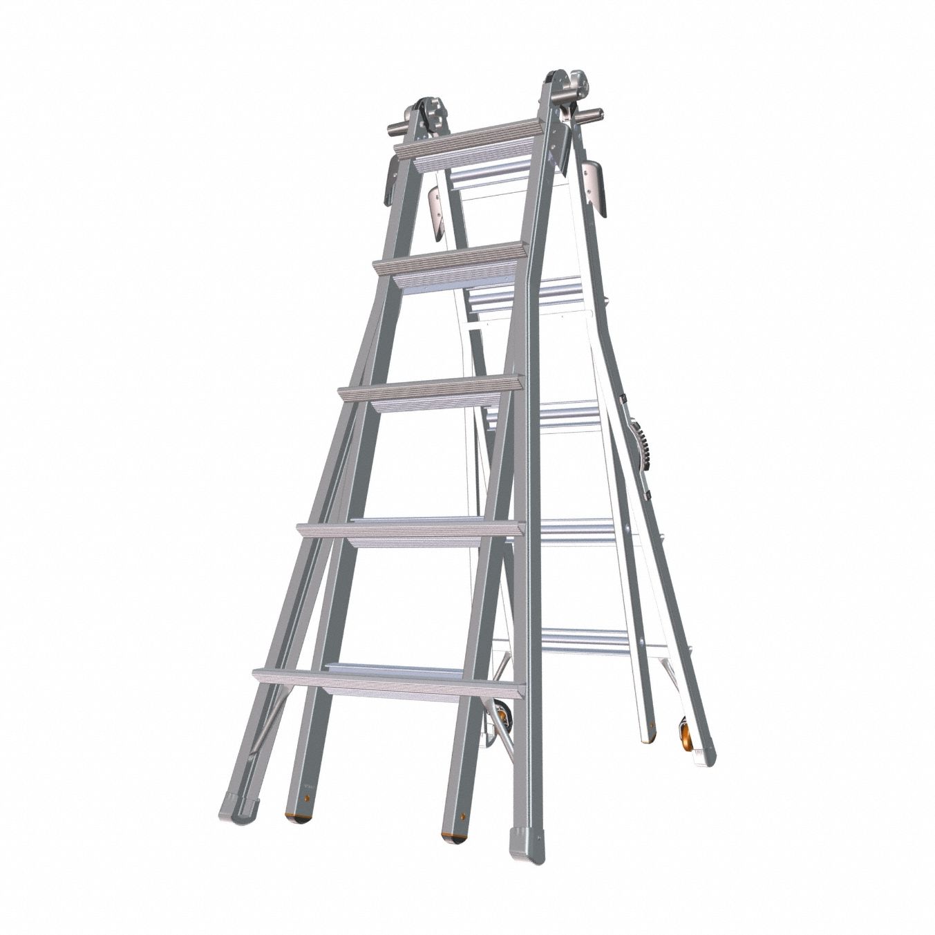 LITTLE GIANT, 5 Configurations, Aluminum, Combination Ladder - 824WE7 ...