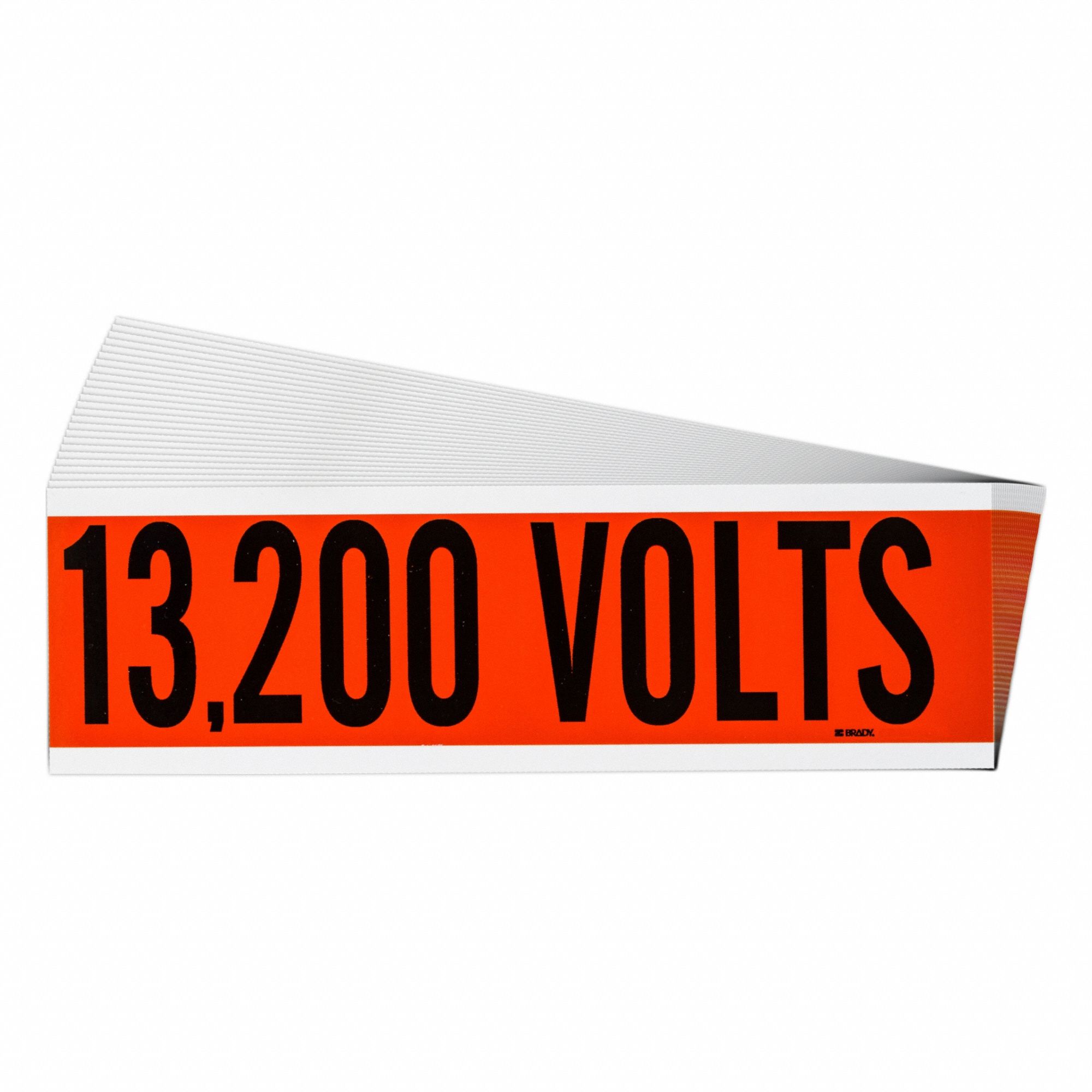Conduit & Voltage Signs & Labels: 9 in Label Wd, 2 1/4 in Label Ht, 13, 200 Volts, 25 PK
