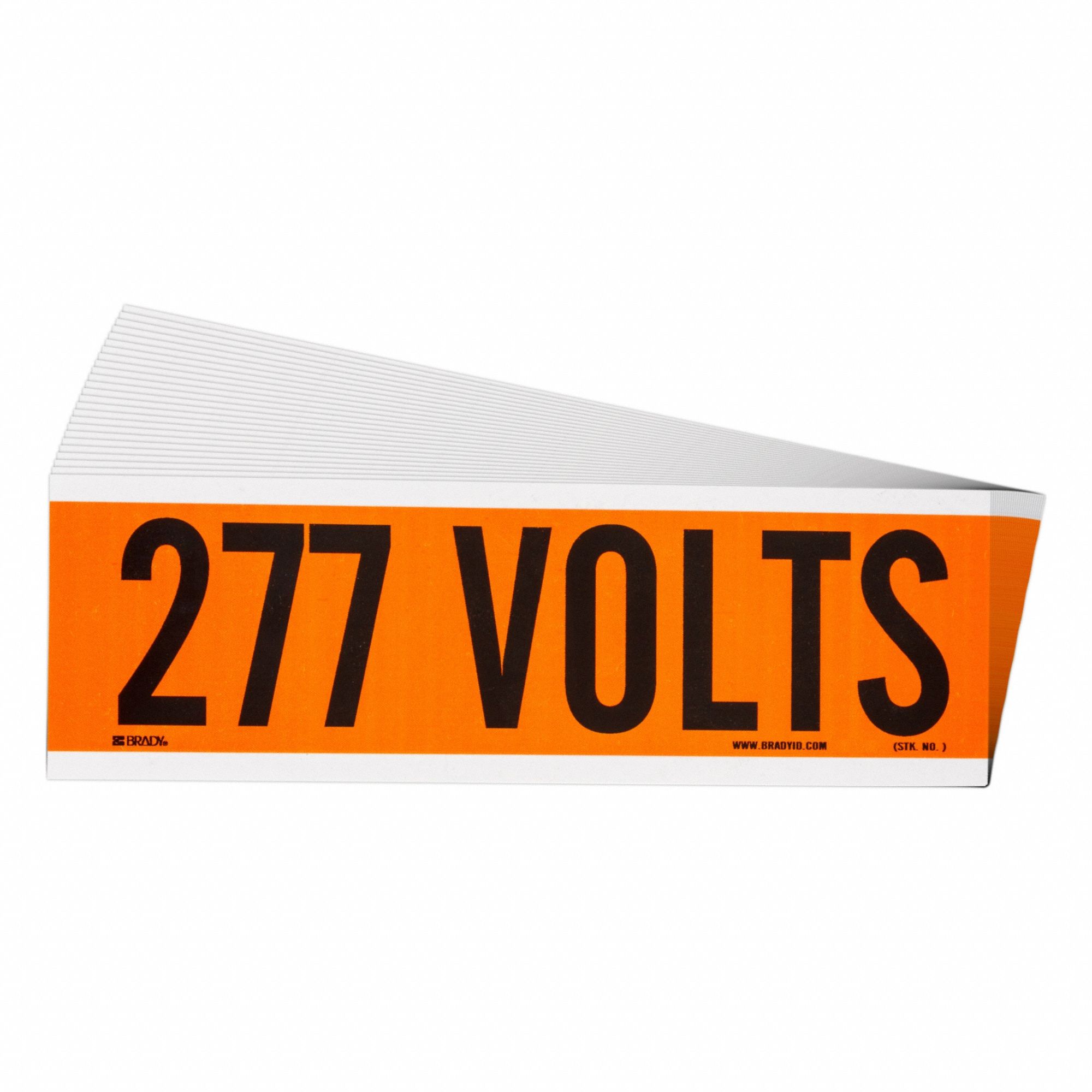 Conduit & Voltage Signs & Labels: 9 in Label Wd, 2 1/4 in Label Ht, 227 Volts, A Label, 25 PK