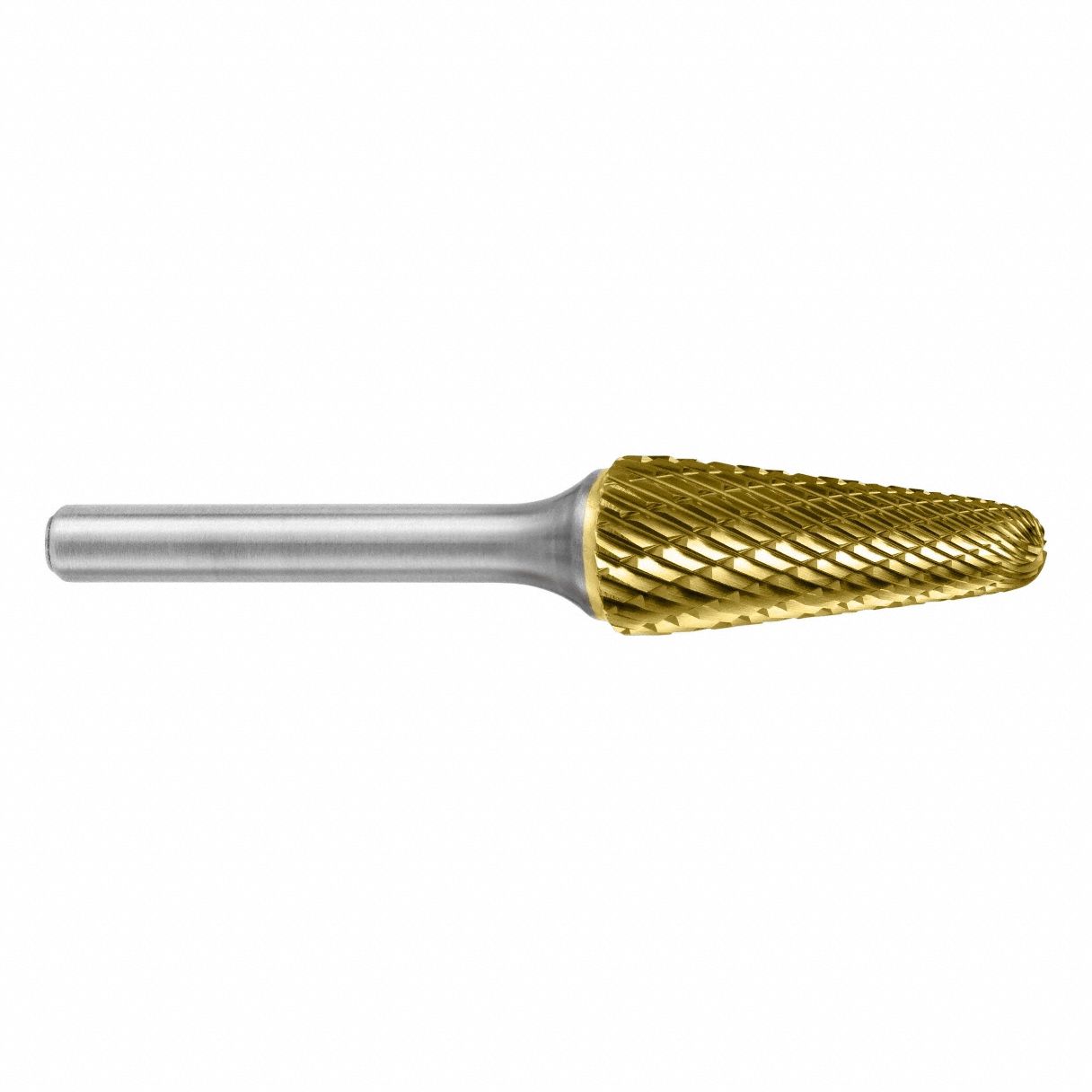 Carbide Bur: Ball-Nosed Cone, SL-3, Double Cut, 3/8" x 3/8" Head, 1/4" Shank