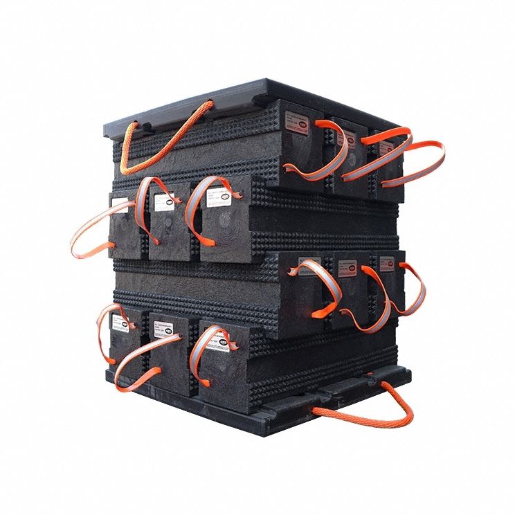 Cribbing Suport Block: Cribbing Block, HDPE/LDPE/PET Plastics, 60 ton Load Capacity Vertical