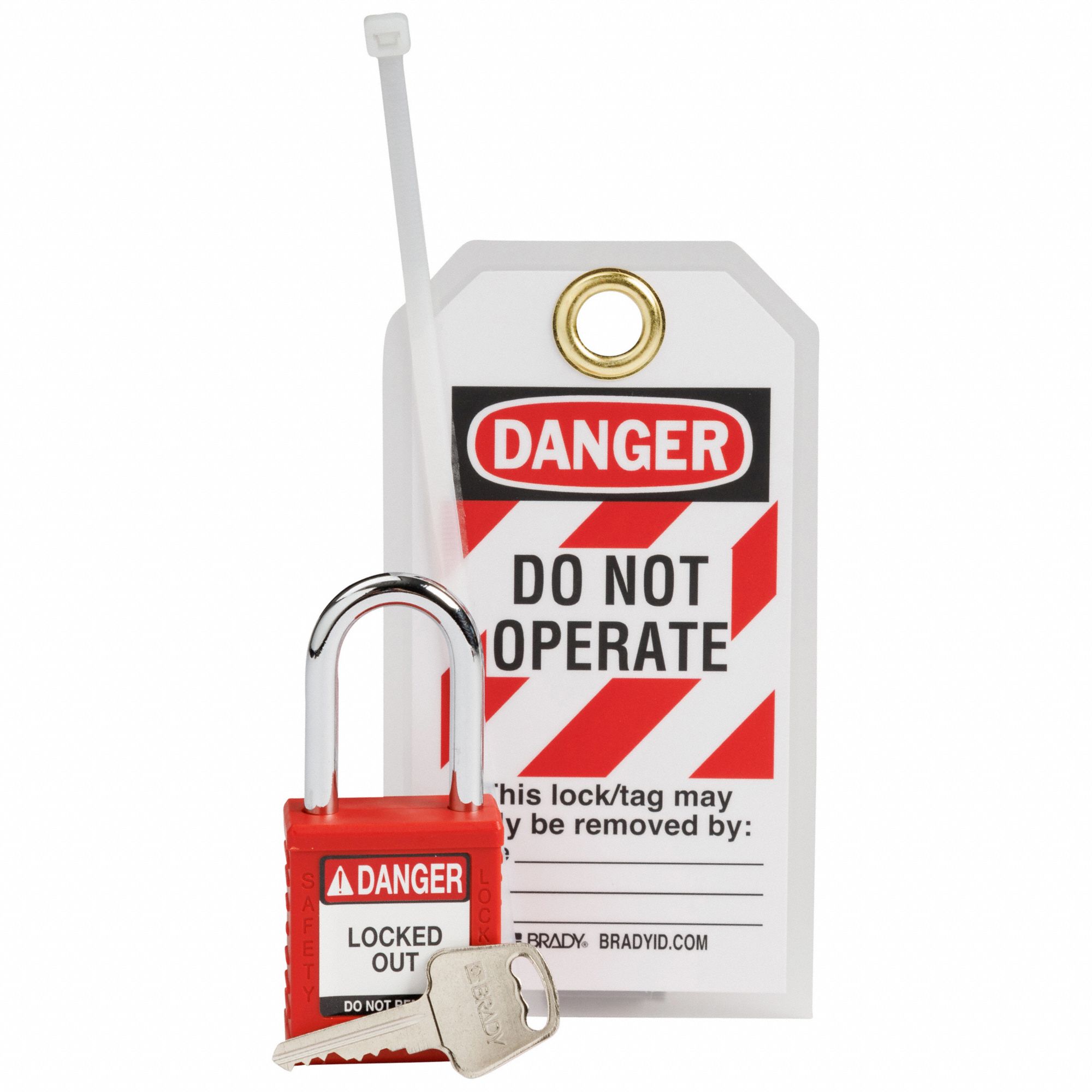 Lockout Kit: Keyed Different Padlocks, Red, 153673