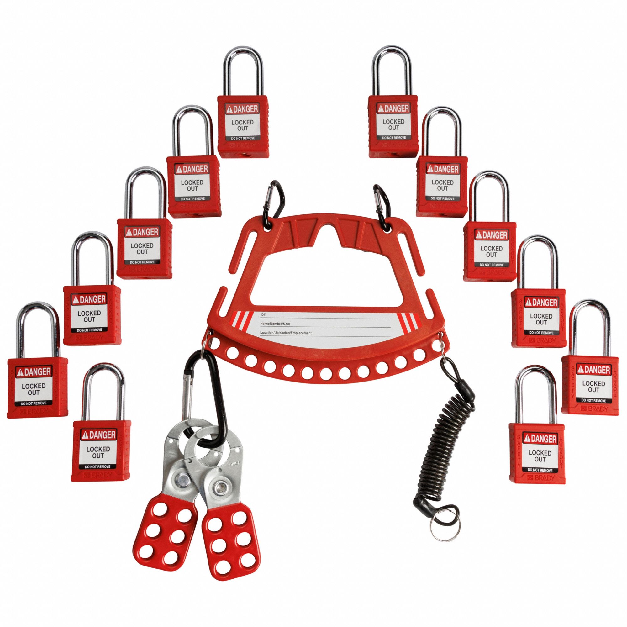 Lockout Kit: Keyed Different Padlocks, Red, 153677