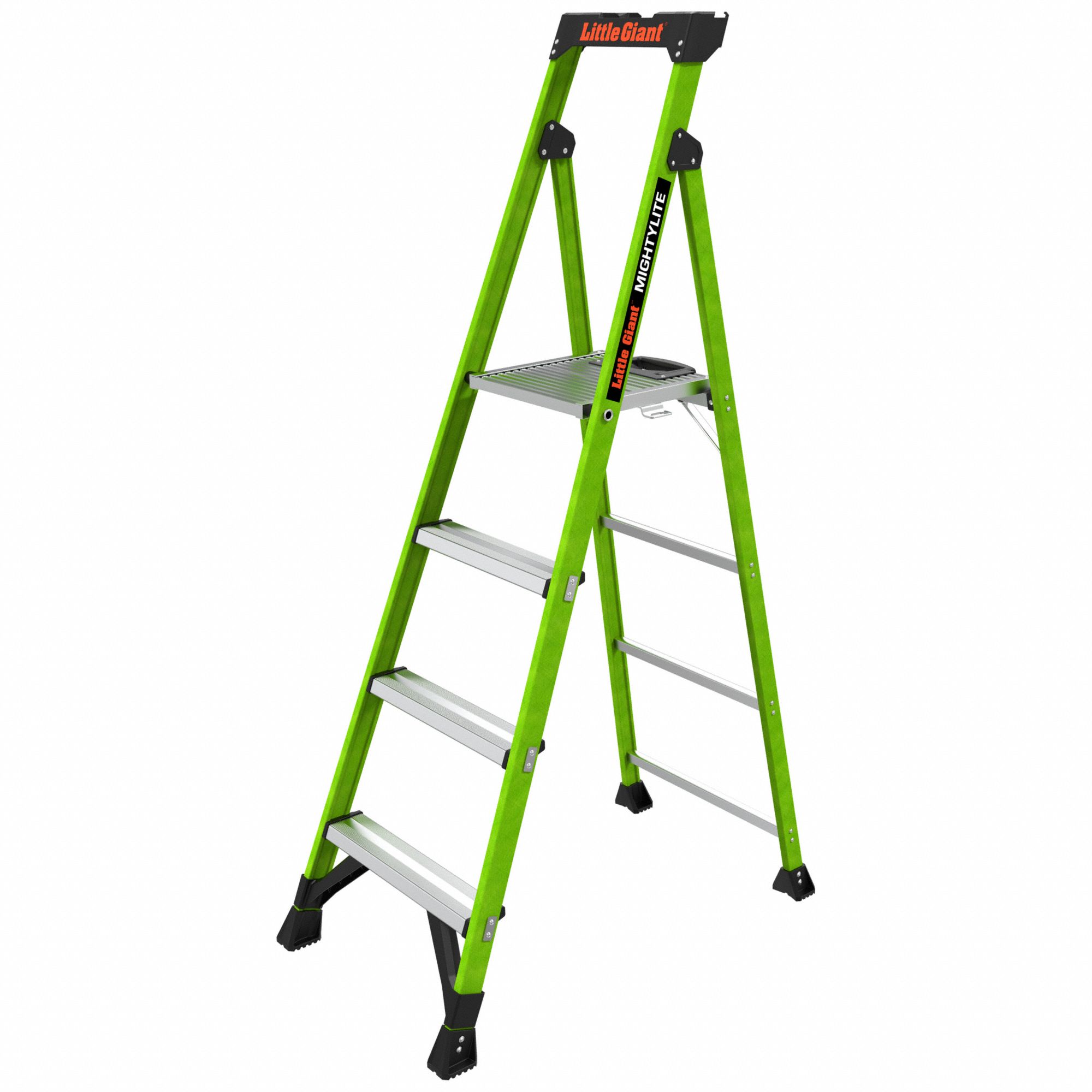 Platform Stepladder: 6 ft Ladder Size, Fiberglass, 300 lb Load Capacity, 20 lb Wt