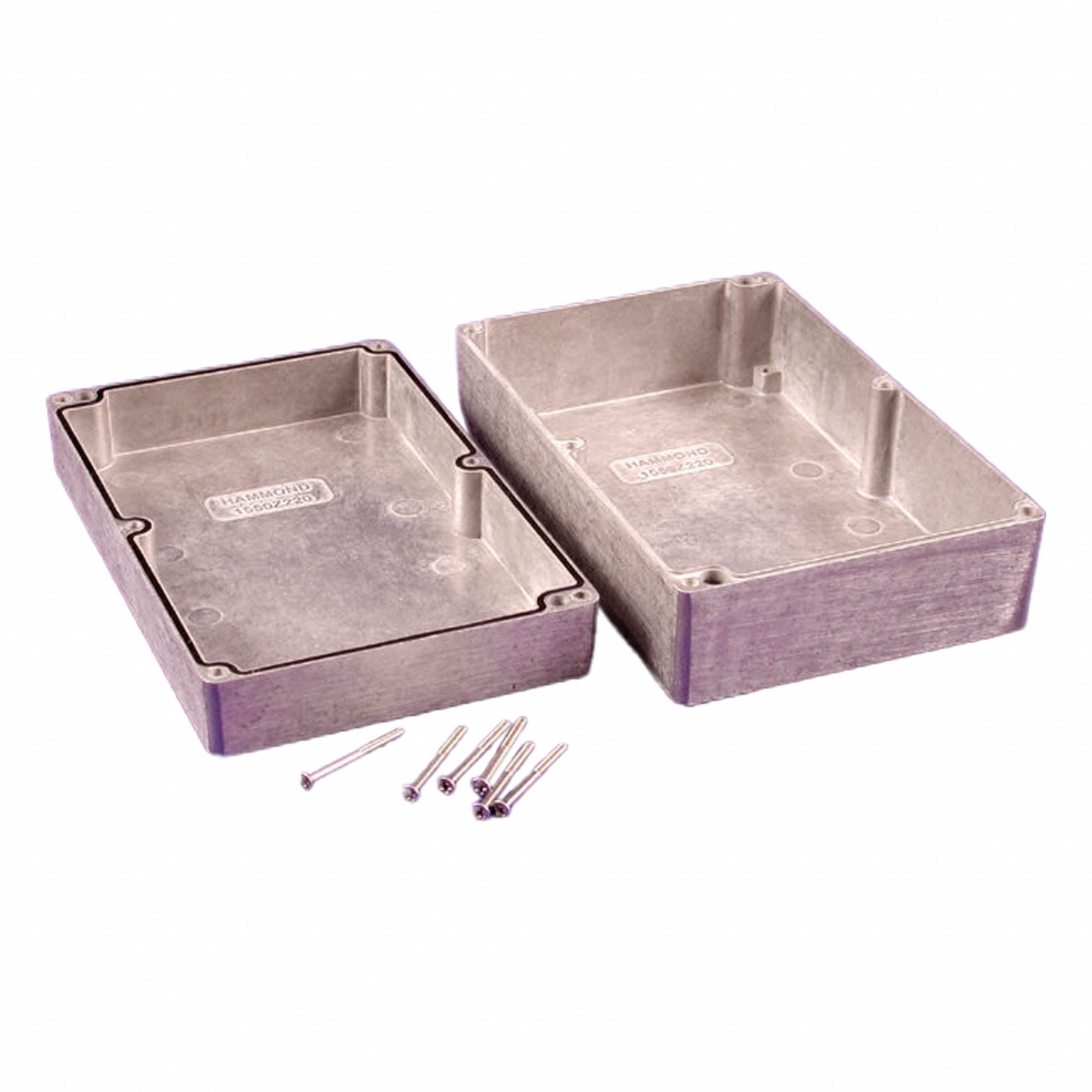 Enclosure: Die-Cast Aluminum, 8 in x 5 in x 3 in, NEMA 1/12/13/4/4X, Solid Cover, Screw On