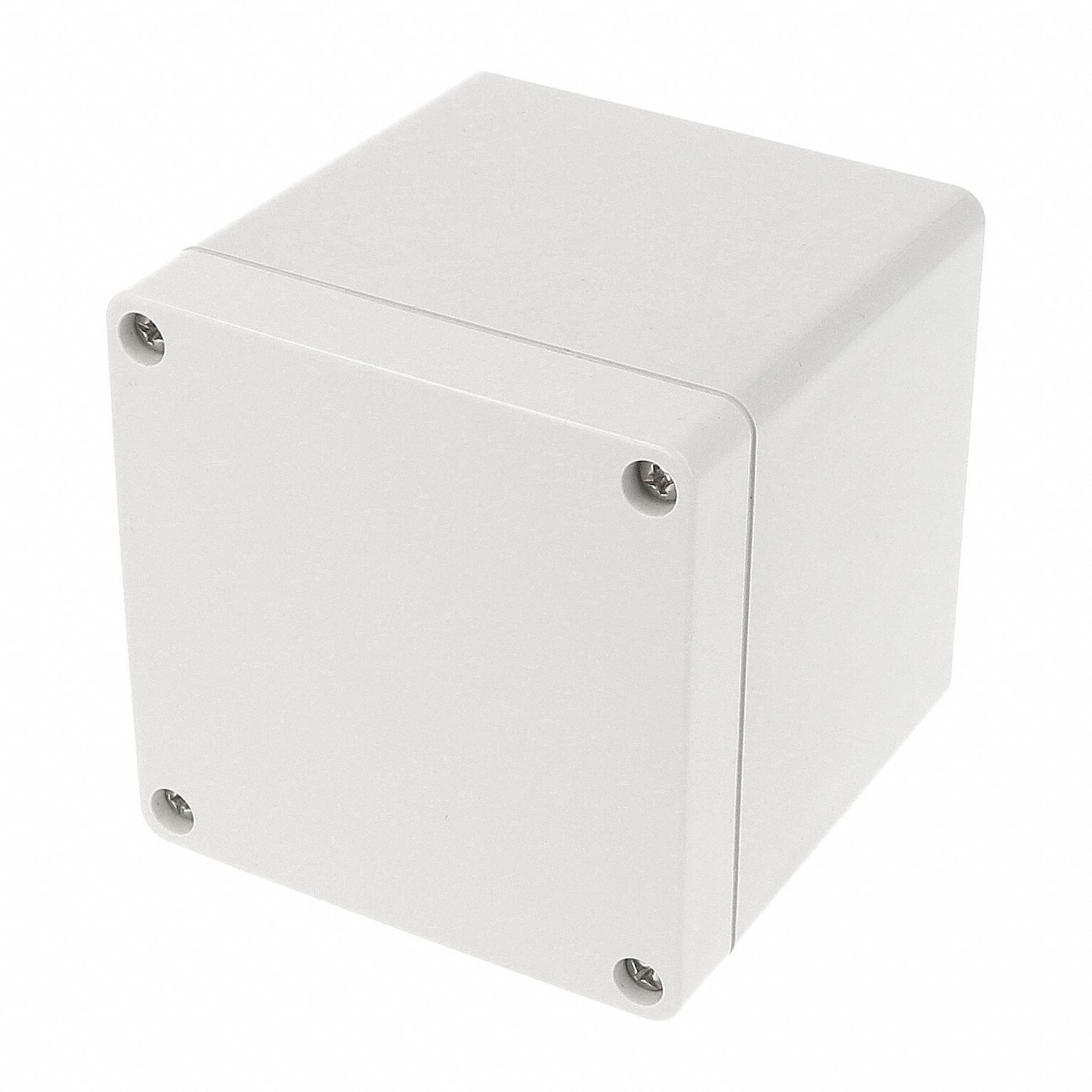 Enclosure: Polycarbonate, 3 in x 3 in x 4 in, NEMA 12/13/4/4X/6/6P, Screw On, Solid Cover