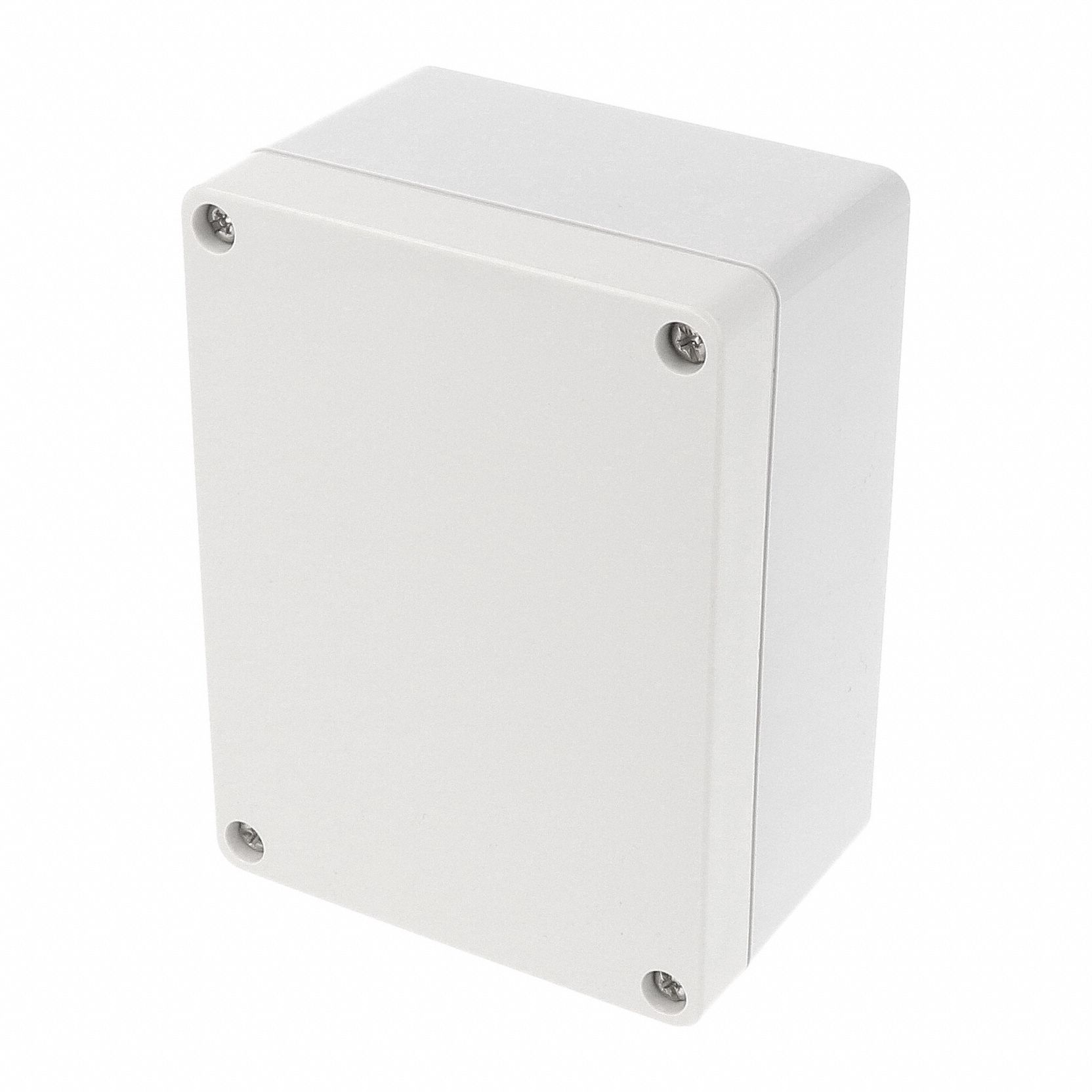 Enclosure: Polycarbonate, 4 in x 3 in x 2 in, NEMA 12/13/4/4X/6/6P, Screw On, Solid Cover