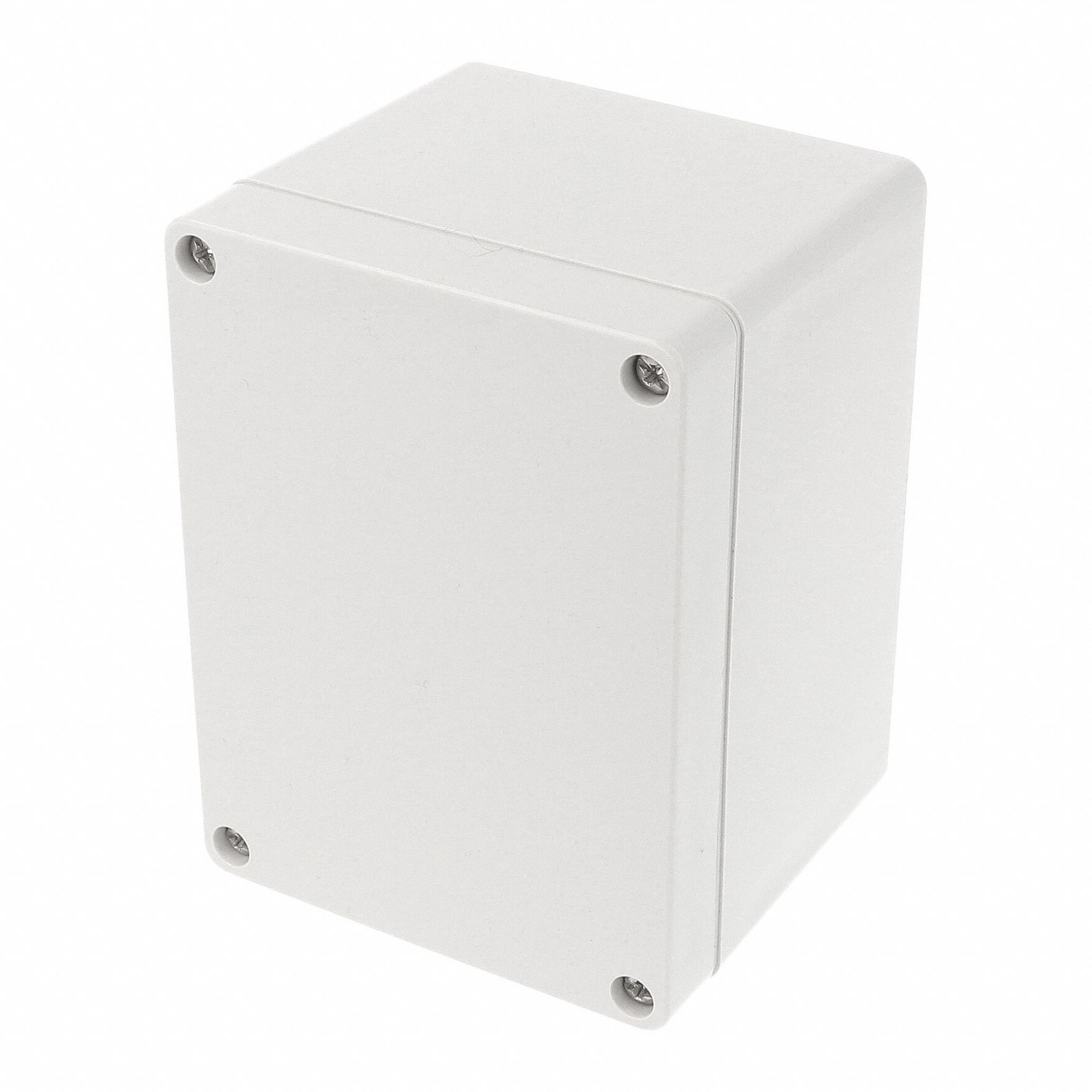 Enclosure: Polycarbonate, 4 in x 3 in x 3 in, NEMA 12/13/4/4X/6/6P, Screw On, Solid Cover