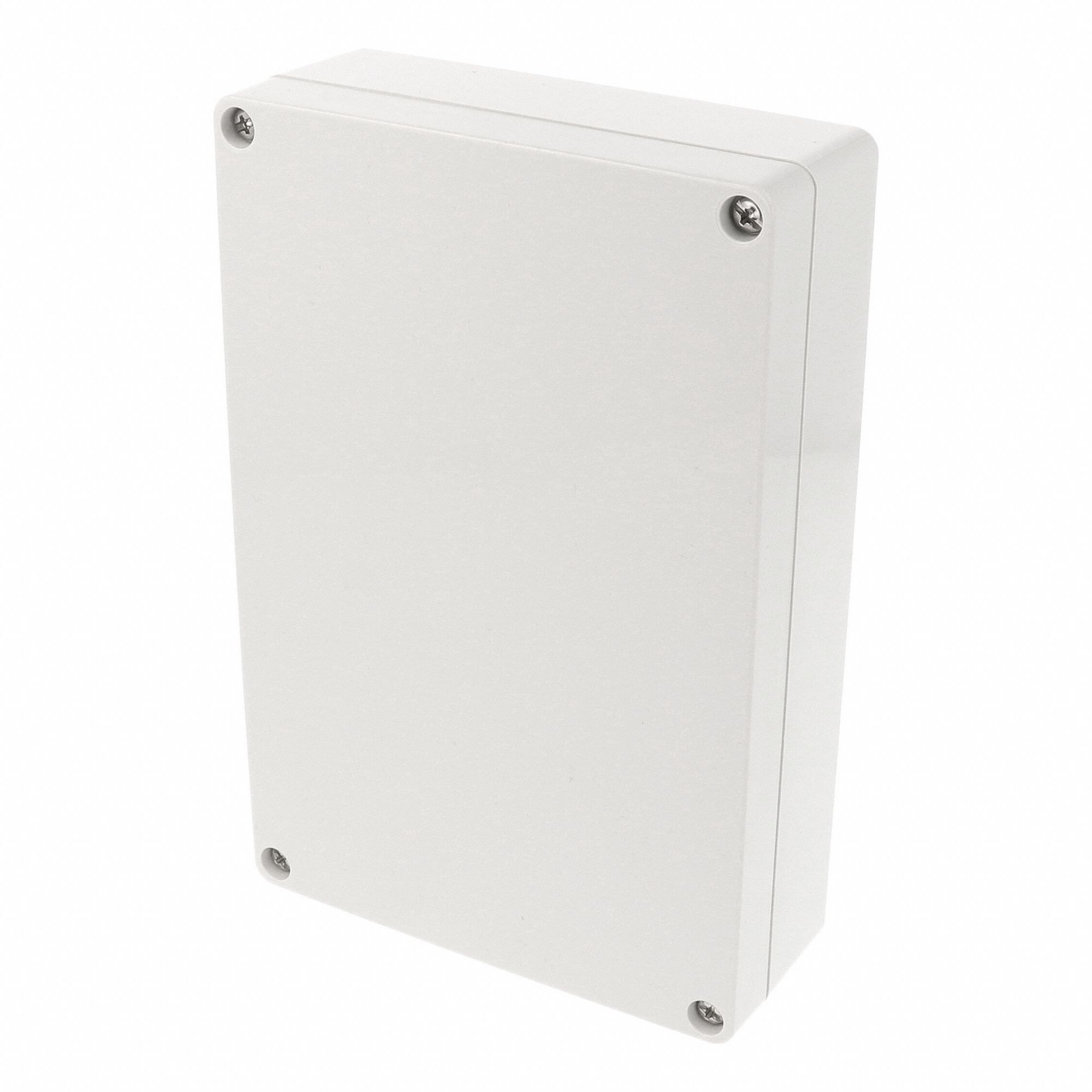 Enclosure: Polycarbonate, 7 in x 4 in x 2 in, NEMA 12/13/4/4X/6/6P, Screw On, Solid Cover