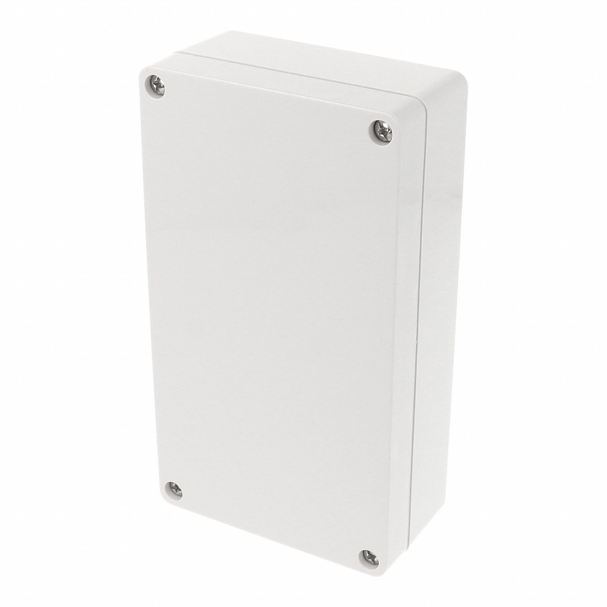 Enclosure: Polycarbonate, 6 in x 3 in x 2 in, NEMA 12/13/4/4X/6/6P, Screw On, Solid Cover