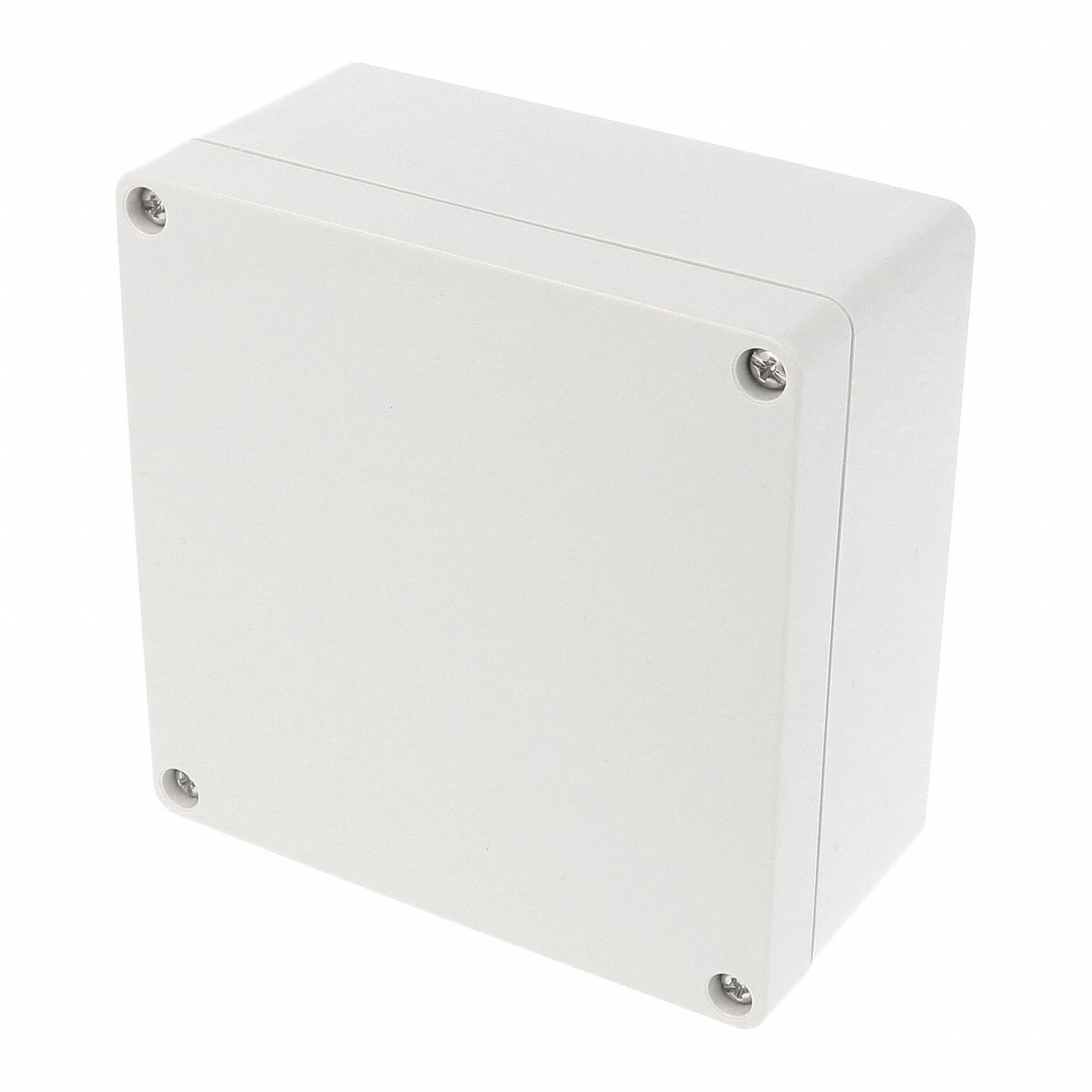 Enclosure: Polycarbonate, 4 in x 4 in x 2 in, NEMA 12/13/4/4X/6/6P, Screw On, Solid Cover