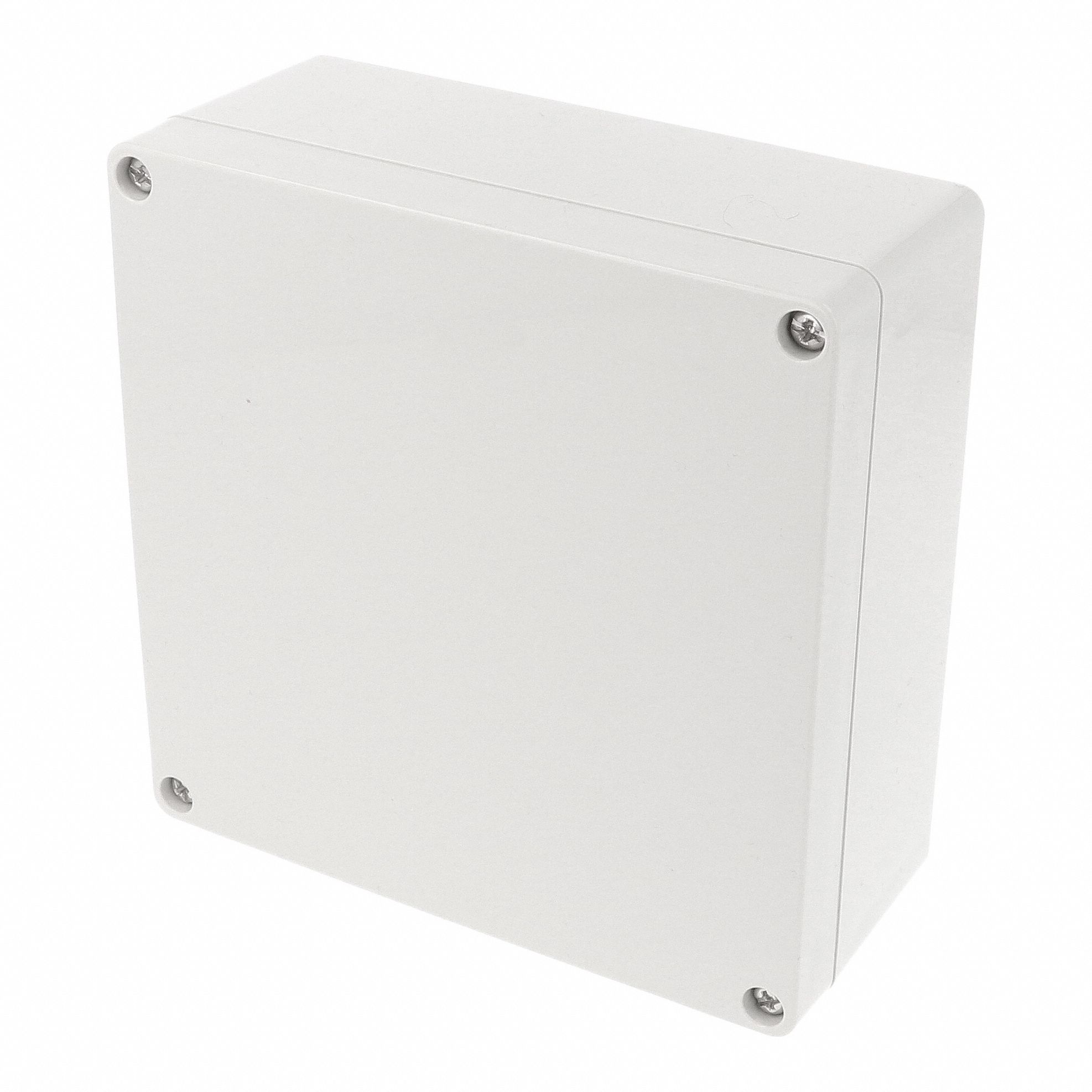 Enclosure: Polycarbonate, 5 in x 5 in x 2 in, NEMA 12/13/4/4X/6/6P, Screw On, Solid Cover