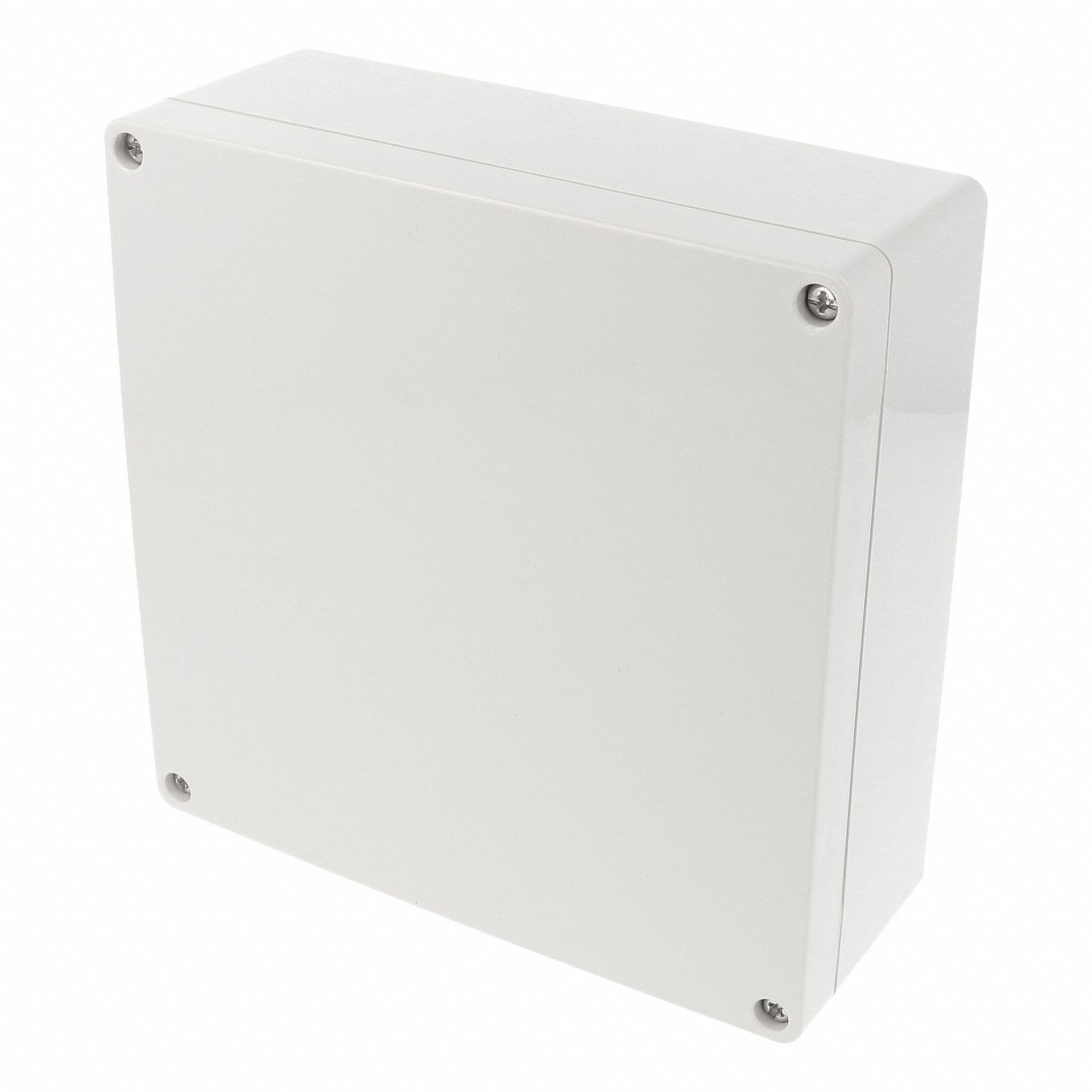 Enclosure: Polycarbonate, 6 in x 6 in x 2 in, NEMA 12/13/4/4X/6/6P, Screw On, Solid Cover