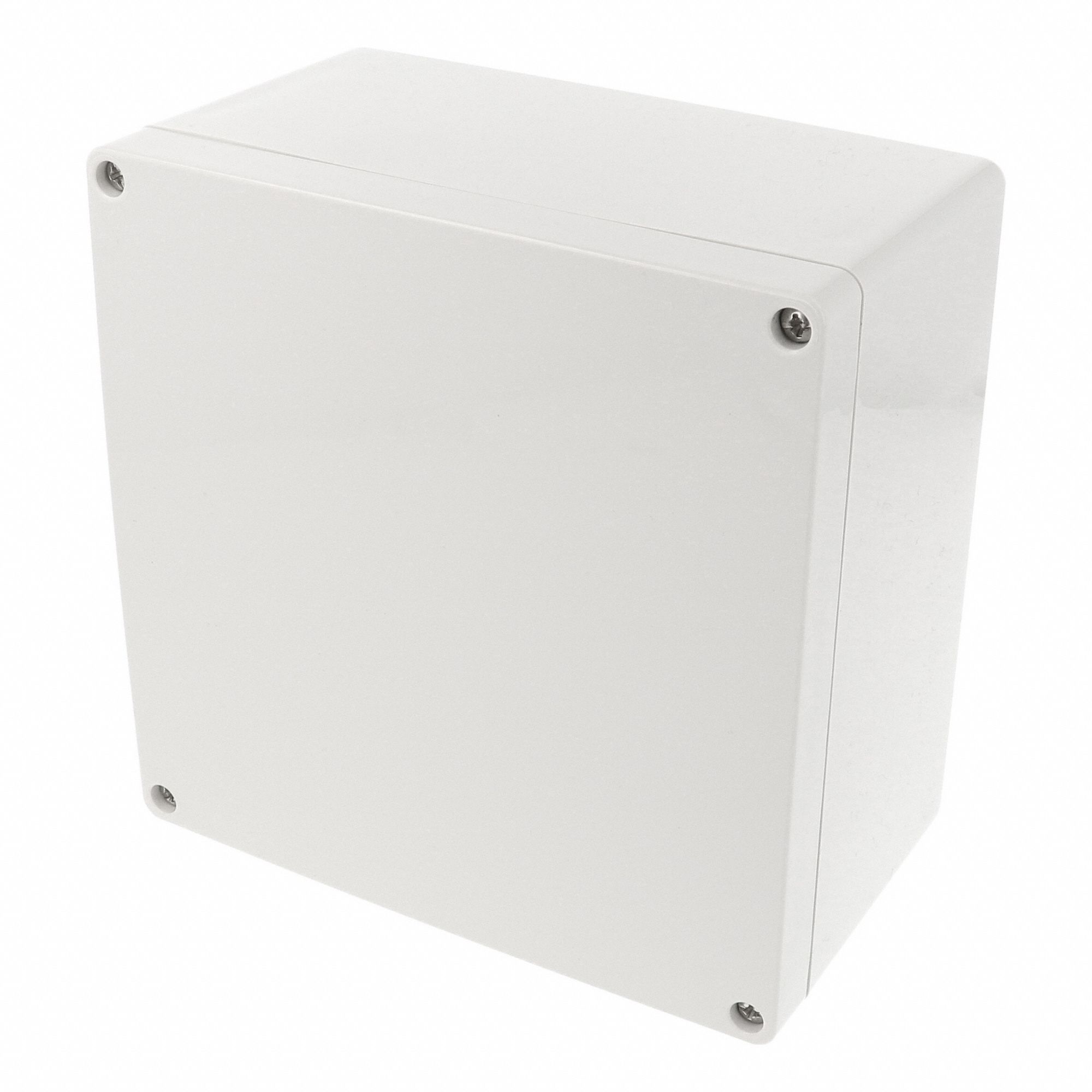 Enclosure: Polycarbonate, 6 in x 6 in x 4 in, NEMA 12/13/4/4X/6/6P, Screw On, Solid Cover