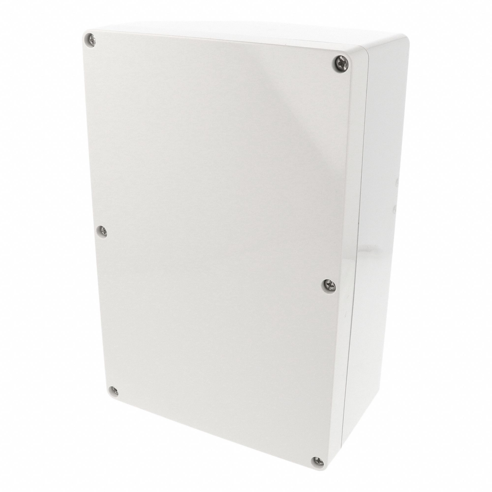 Enclosure: Polycarbonate, 9 in x 6 in x 4 in, NEMA 12/13/4/4X/6/6P, Screw On, Solid Cover