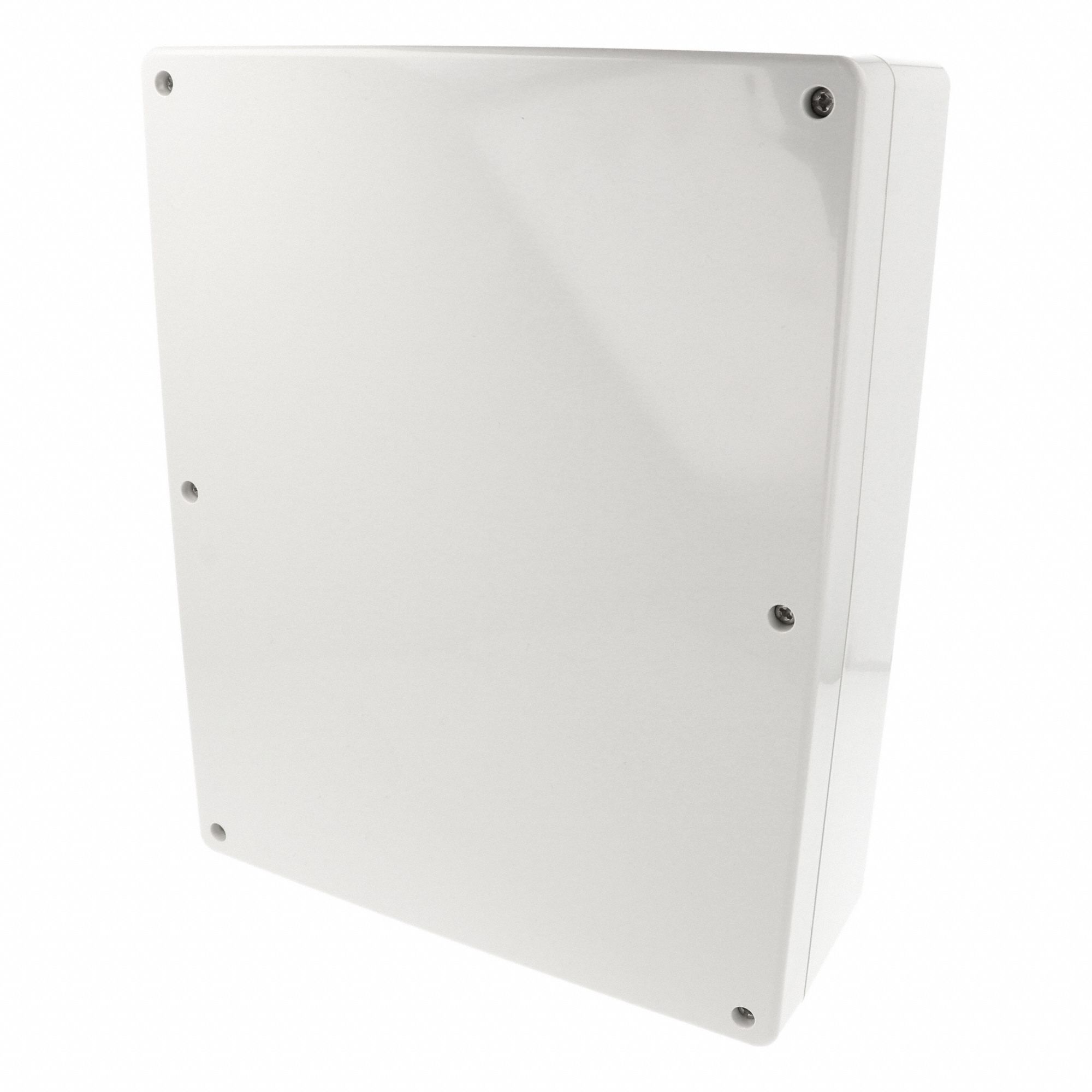 Enclosure: Polycarbonate, 11 in x 9 in x 4 in, NEMA 12/13/4/4X/6/6P, Screw On, Solid Cover