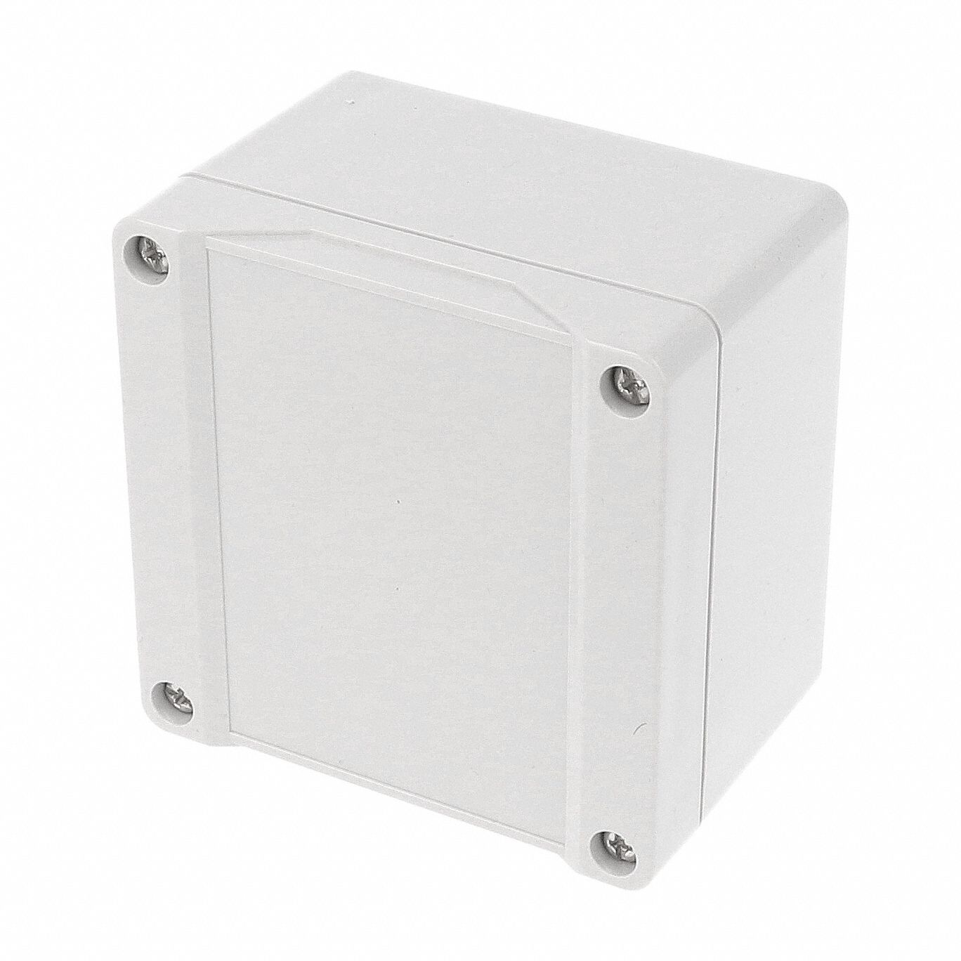 Enclosure: Polycarbonate, 3 in x 3 in x 2 in, NEMA 12/13/4/4X/6/6P, Screw On, Solid Cover