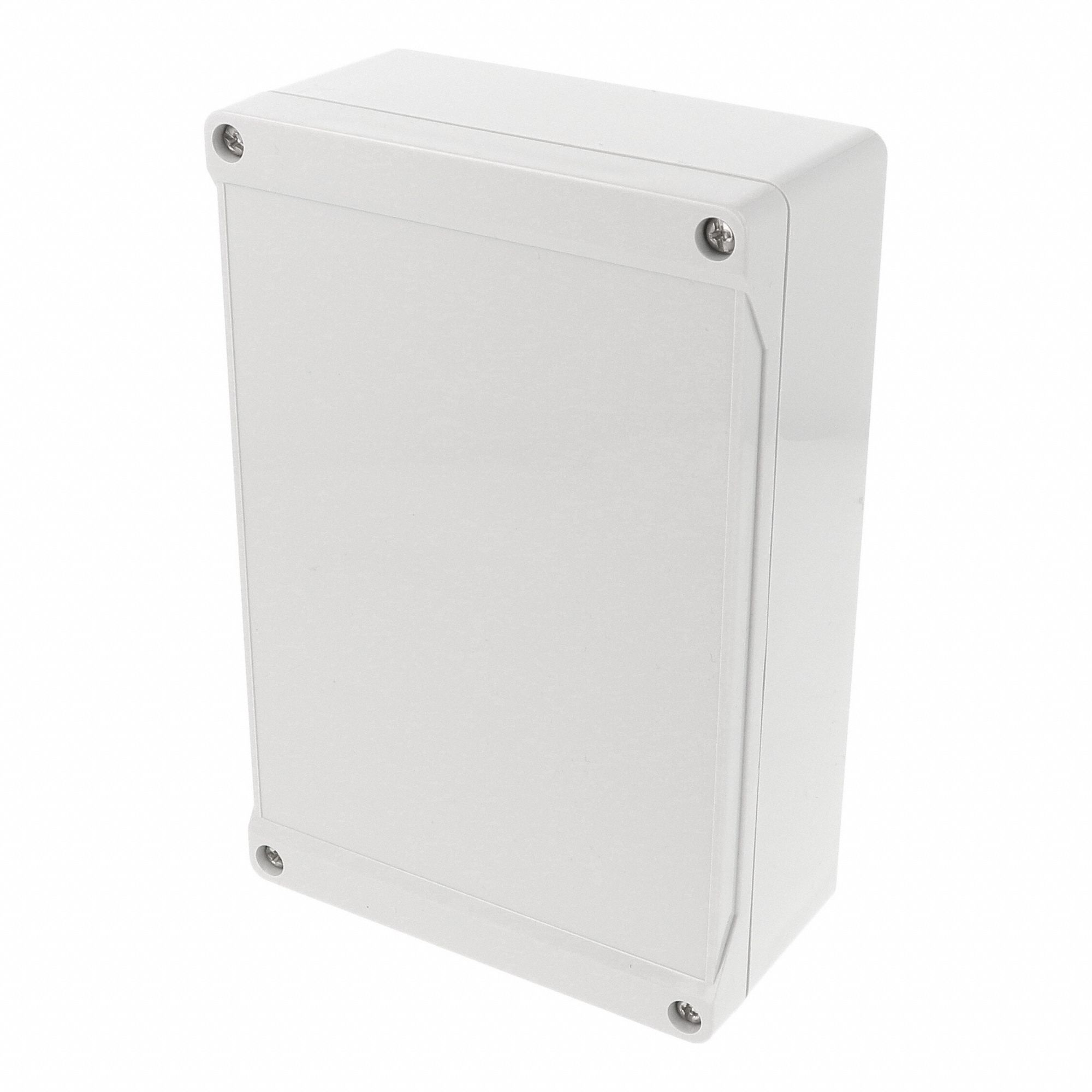 Enclosure: Polycarbonate, 7 in x 4 in x 2 in, NEMA 12/13/4/4X/6/6P, Screw On, Solid Cover