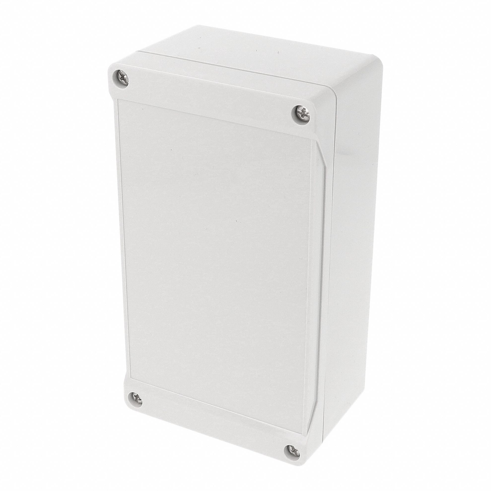 Enclosure: Polycarbonate, 6 in x 3 in x 2 in, NEMA 12/13/4/4X/6/6P, Screw On, Solid Cover