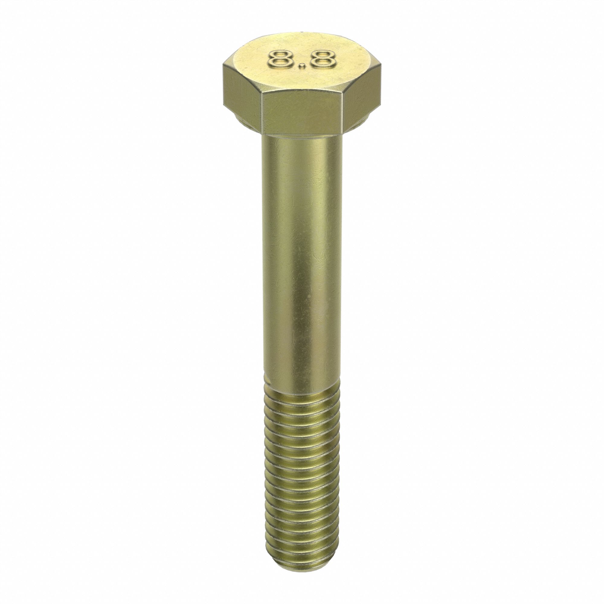 HEX HEAD CAP SCREW, STEEL, CLASS 8.8, ZINC YELLOW, M5-0.80, COARSE, 30MM L, METRIC, HRC22, 100 PK