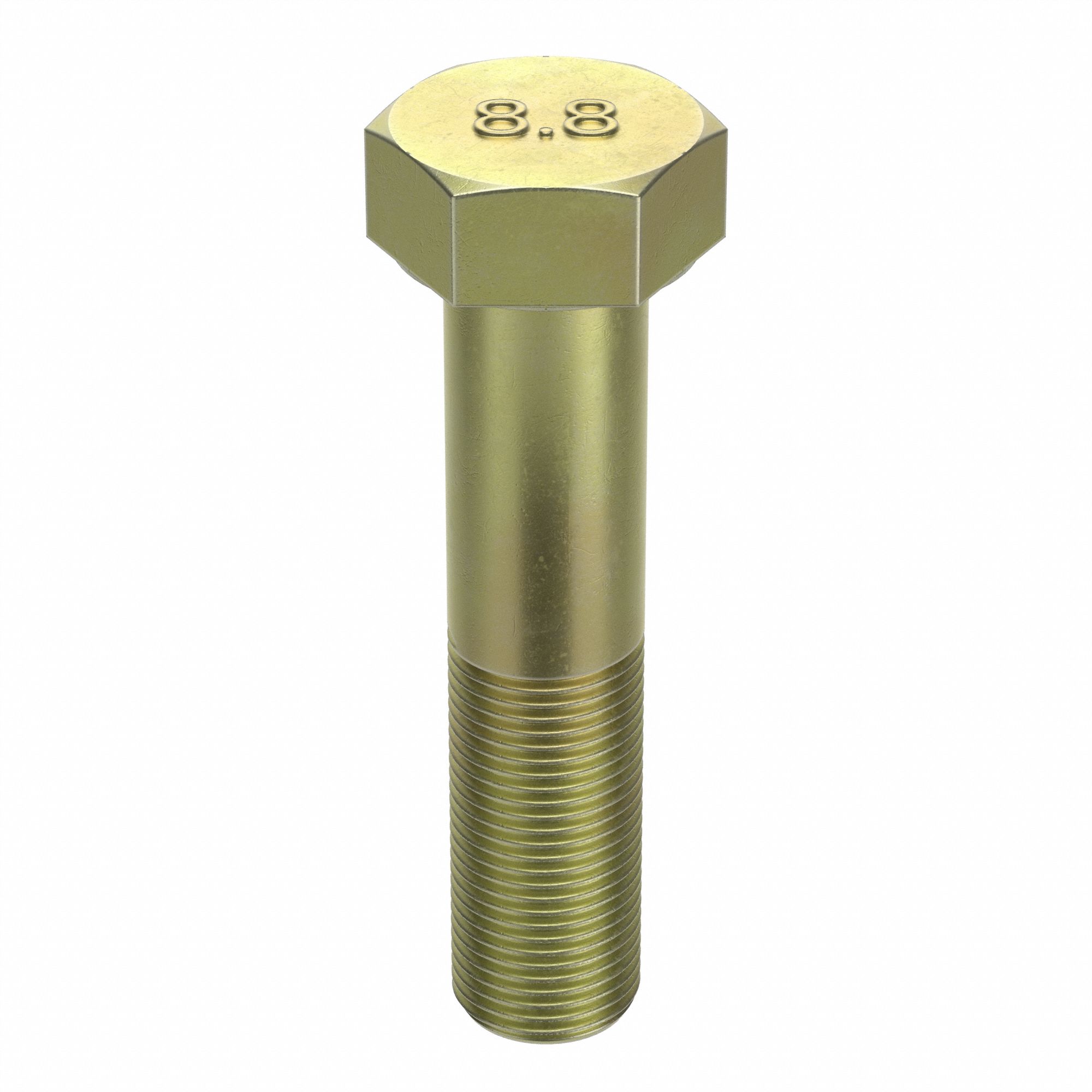 HEX HEAD CAP SCREW, STEEL, CLASS 8.8, ZINC YELLOW, M18-1.50, FINE, 90MM L, 10 PK