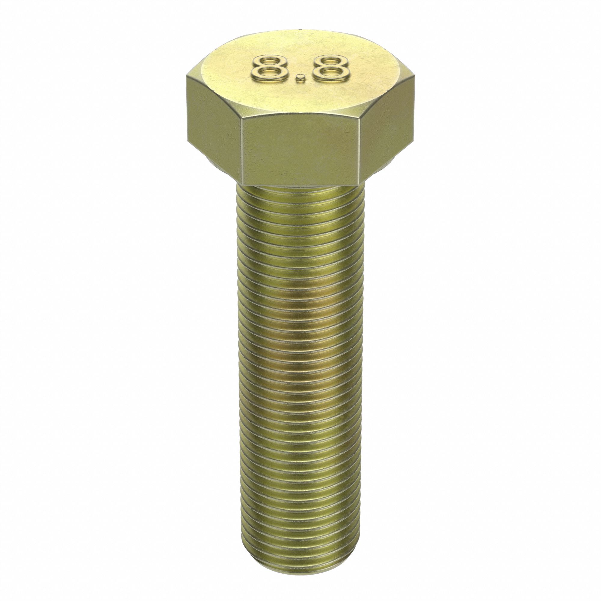 HEX HEAD CAP SCREW, STEEL, CLASS 8.8, ZINC YELLOW, M16-1.50, FINE, 60MM L, 25 PK