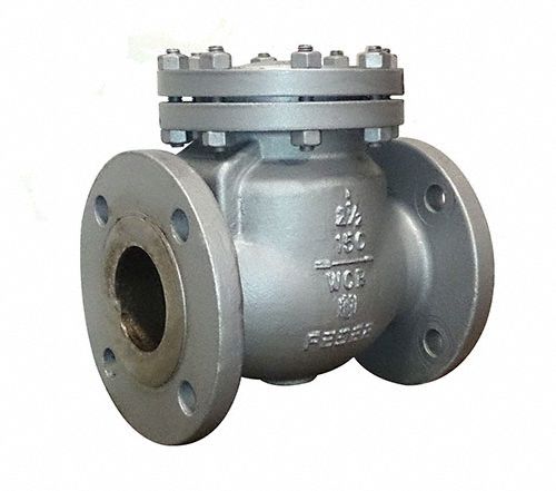 Swing Check Valve: Swing, Inline Valve Body, 4 in Pipe Size, Flange x Flange, Steel