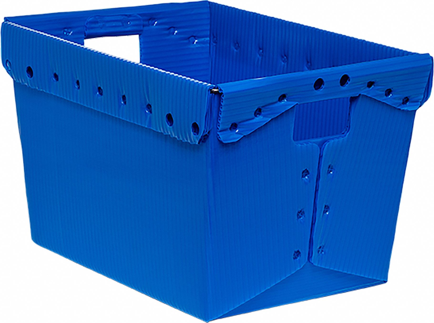 Tote: 1.6 cu ft, 18 1/4 in x 13 1/4 in x 11 5/8 in, Blue, Lid Not Included